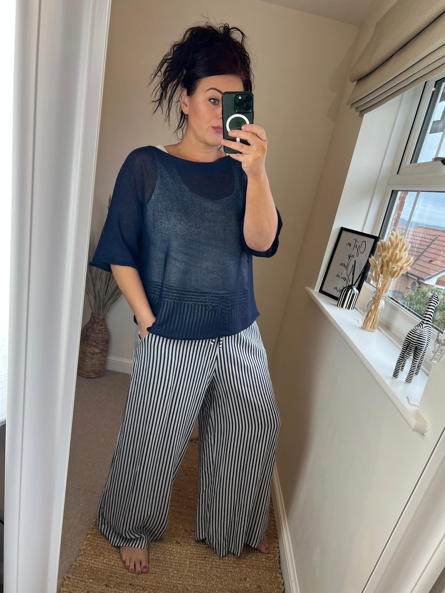 Fine Knit Top - Navy
