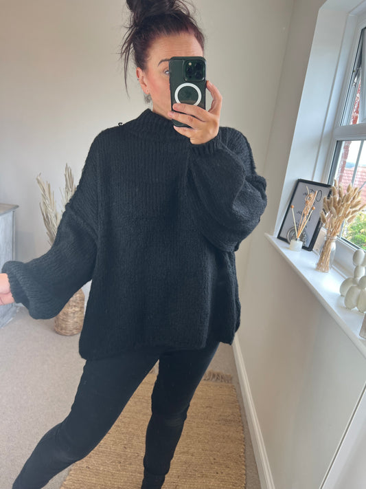 Raw Edge Jumper - Black