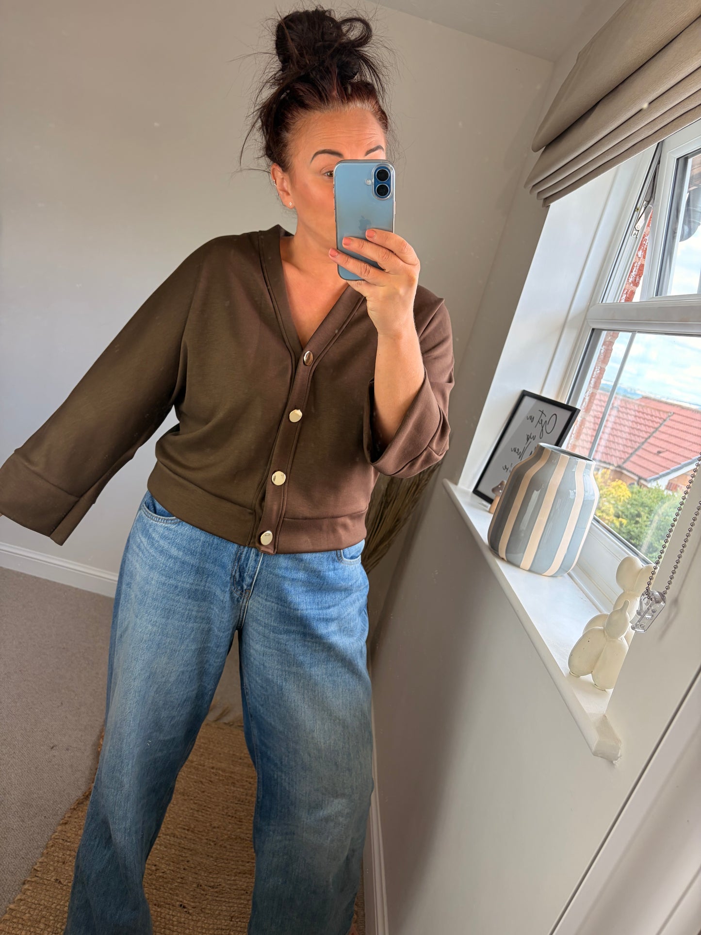 Soft Jersey Cardigan - Chocolate