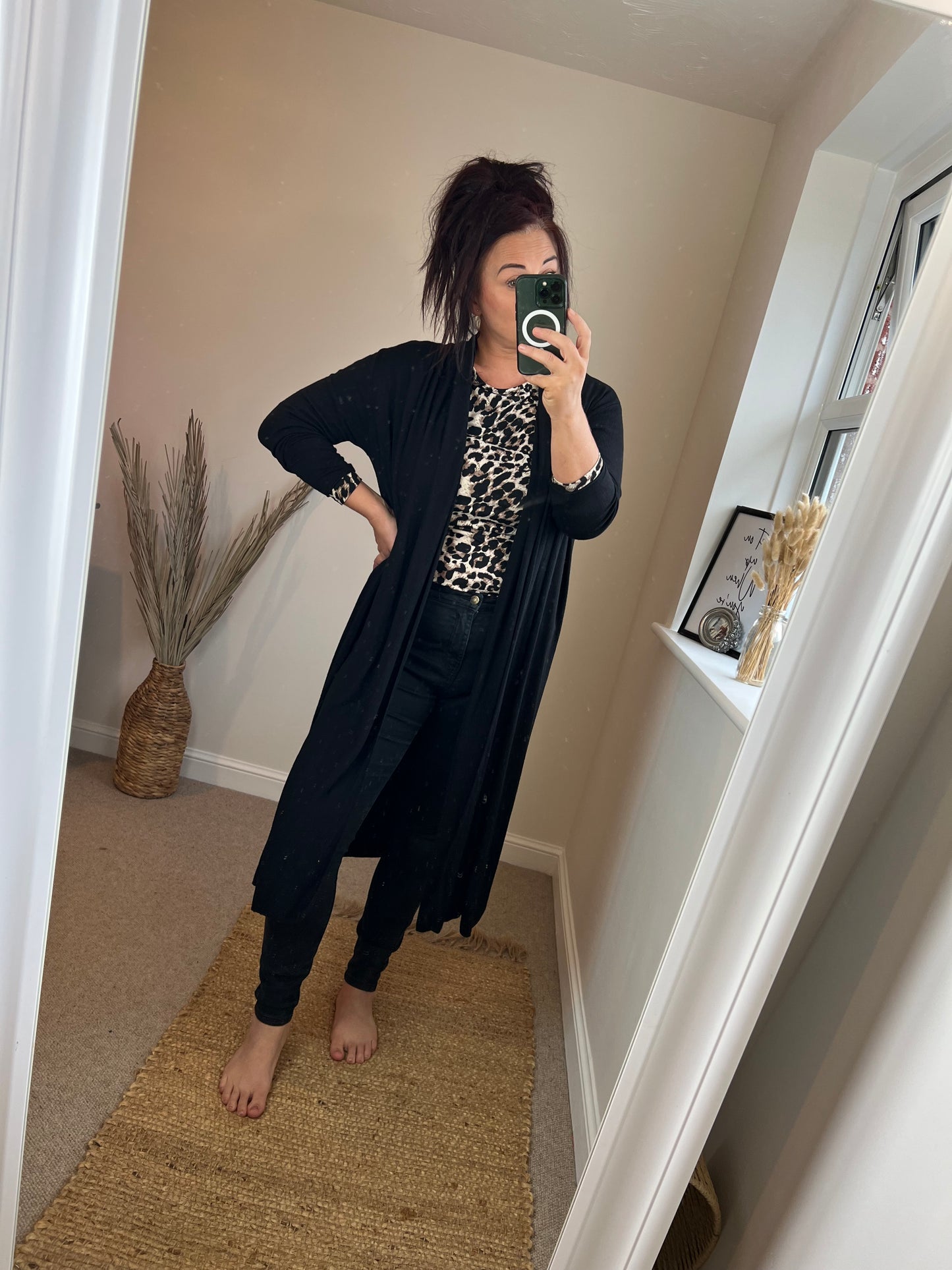 Long Open Cardigan - Black