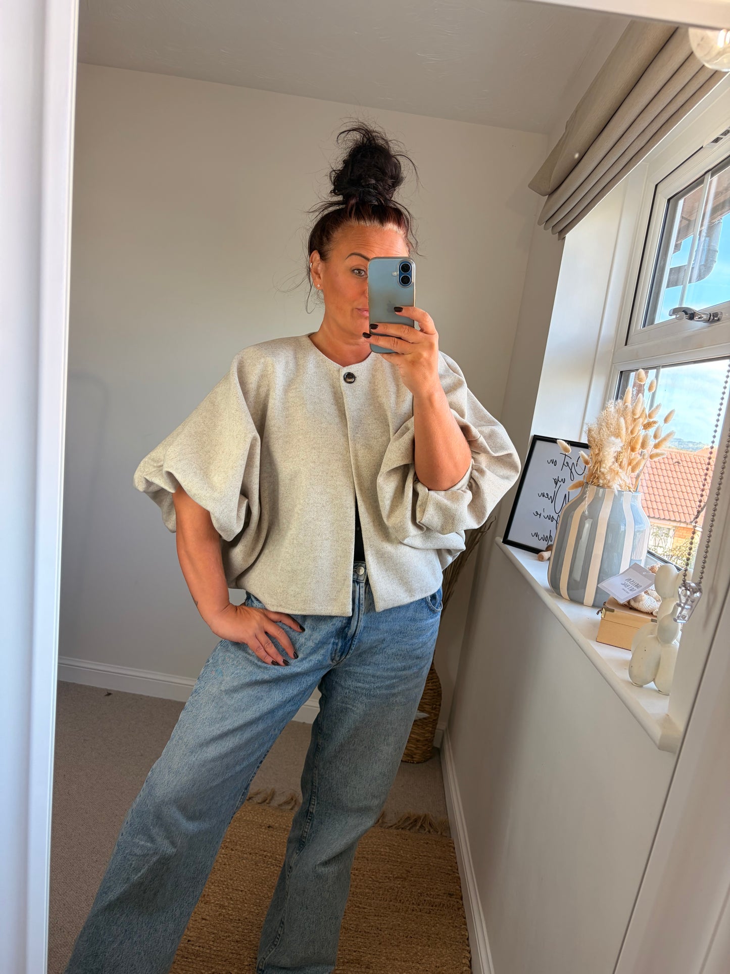 Puff Sleeve Jacket - Cream
