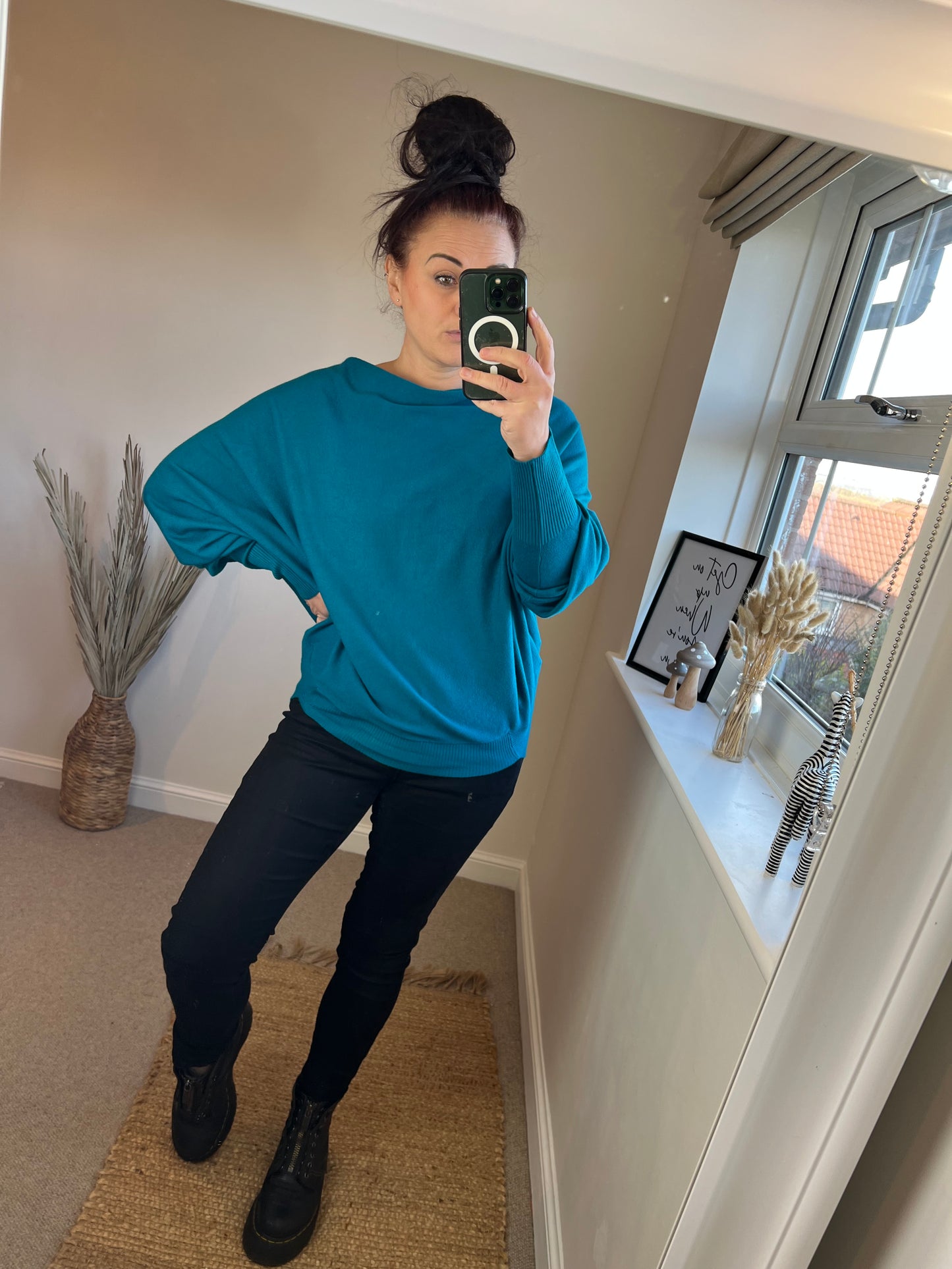 Button Back Jumper - Teal