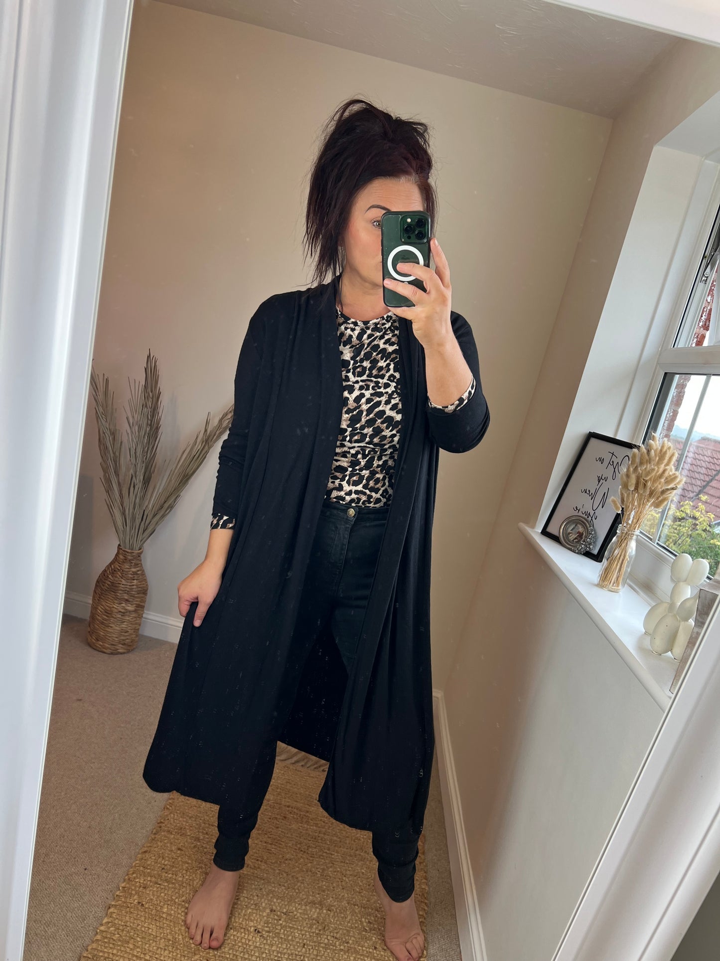 Long Open Cardigan - Black