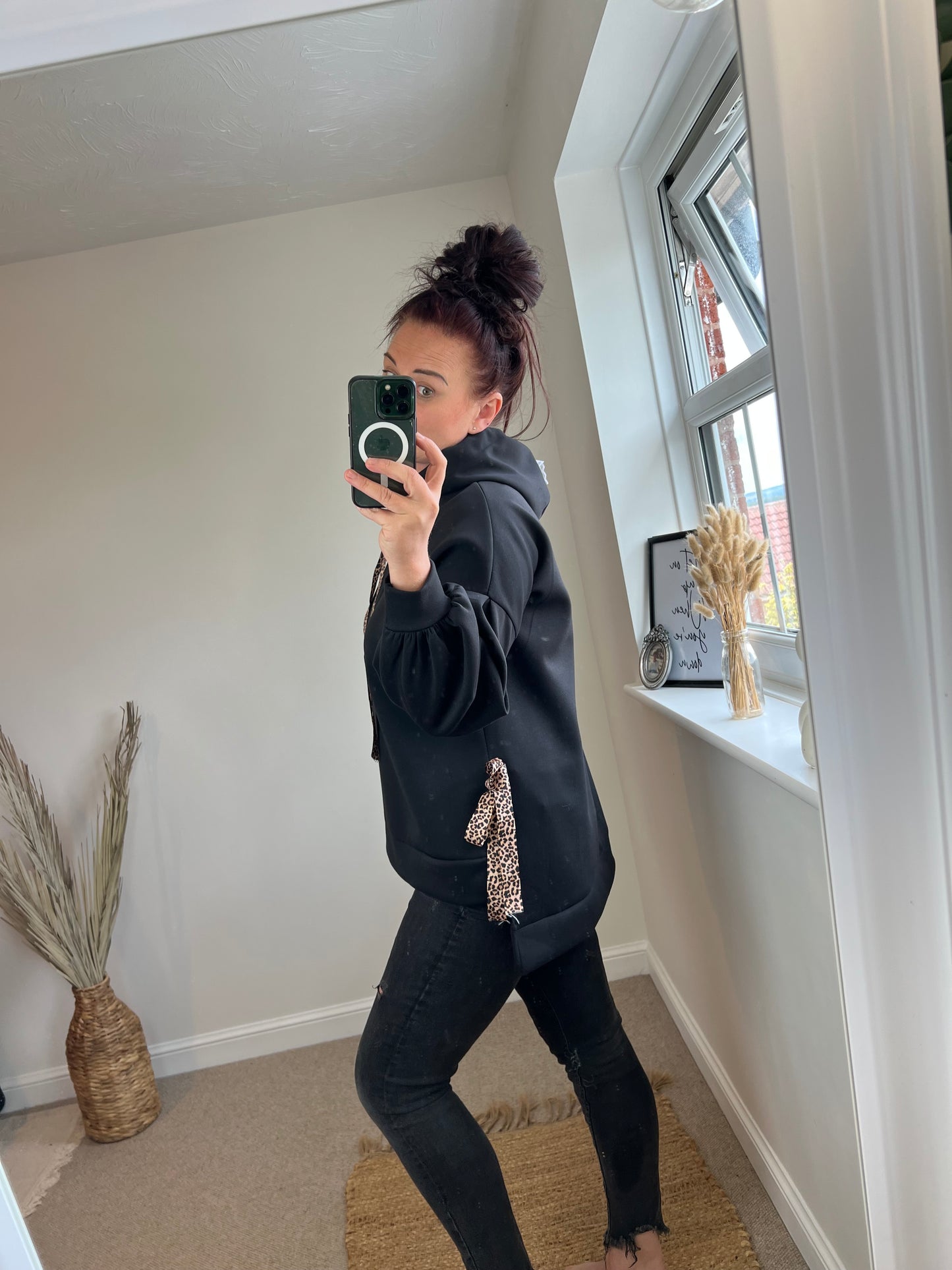 Leopard Hoodie - Black