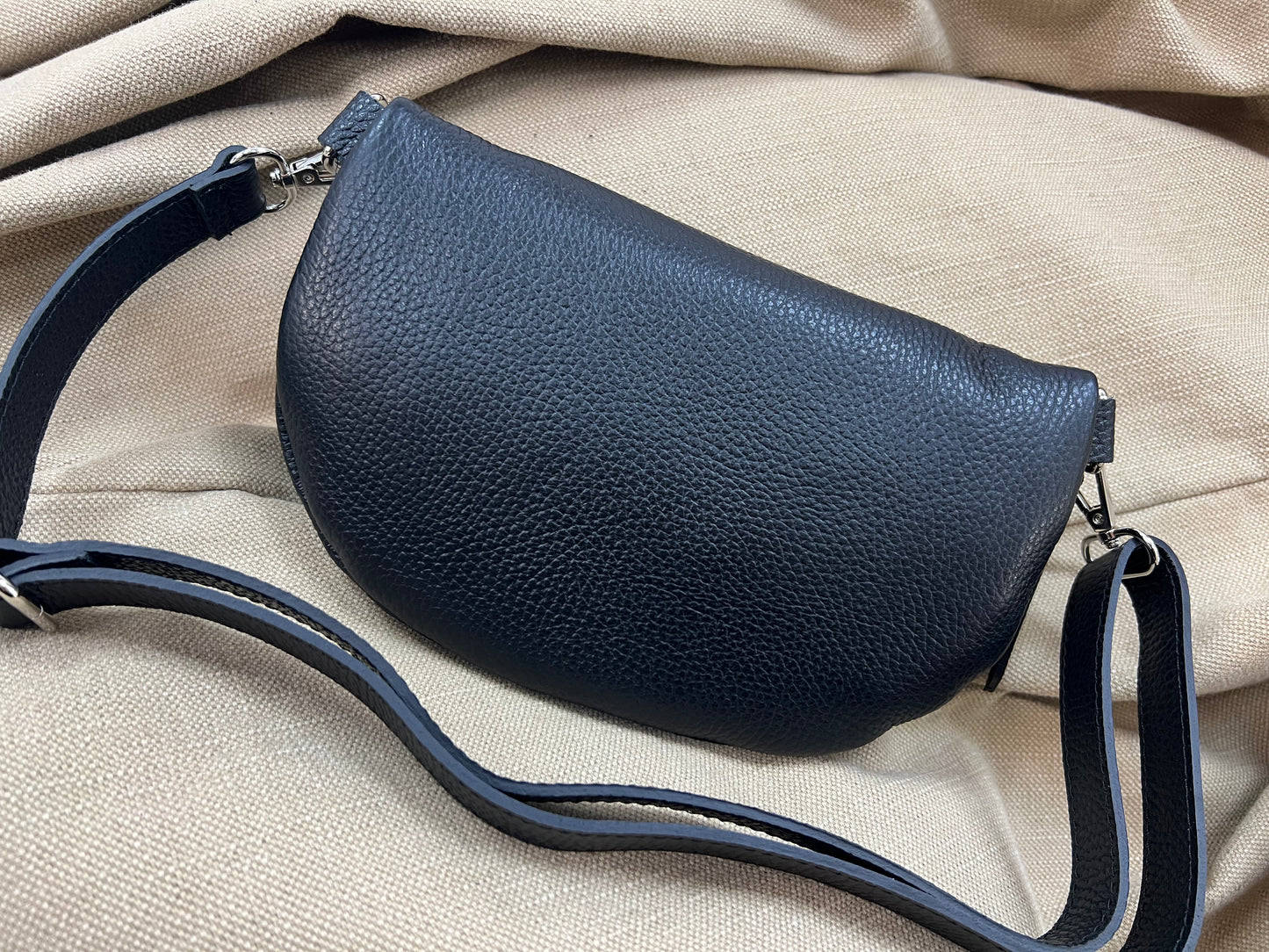 Leather Sling Bag - Black