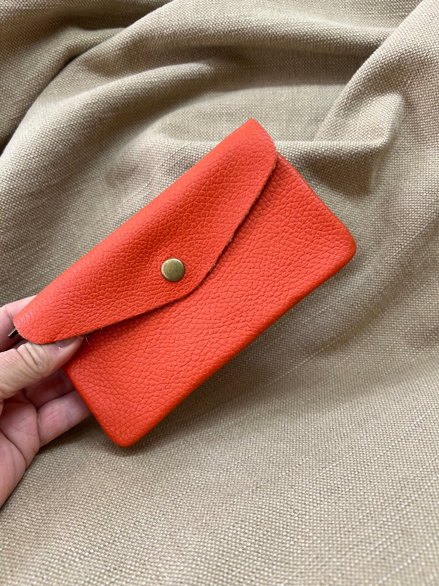 Long Leather Purse - Burnt Orange