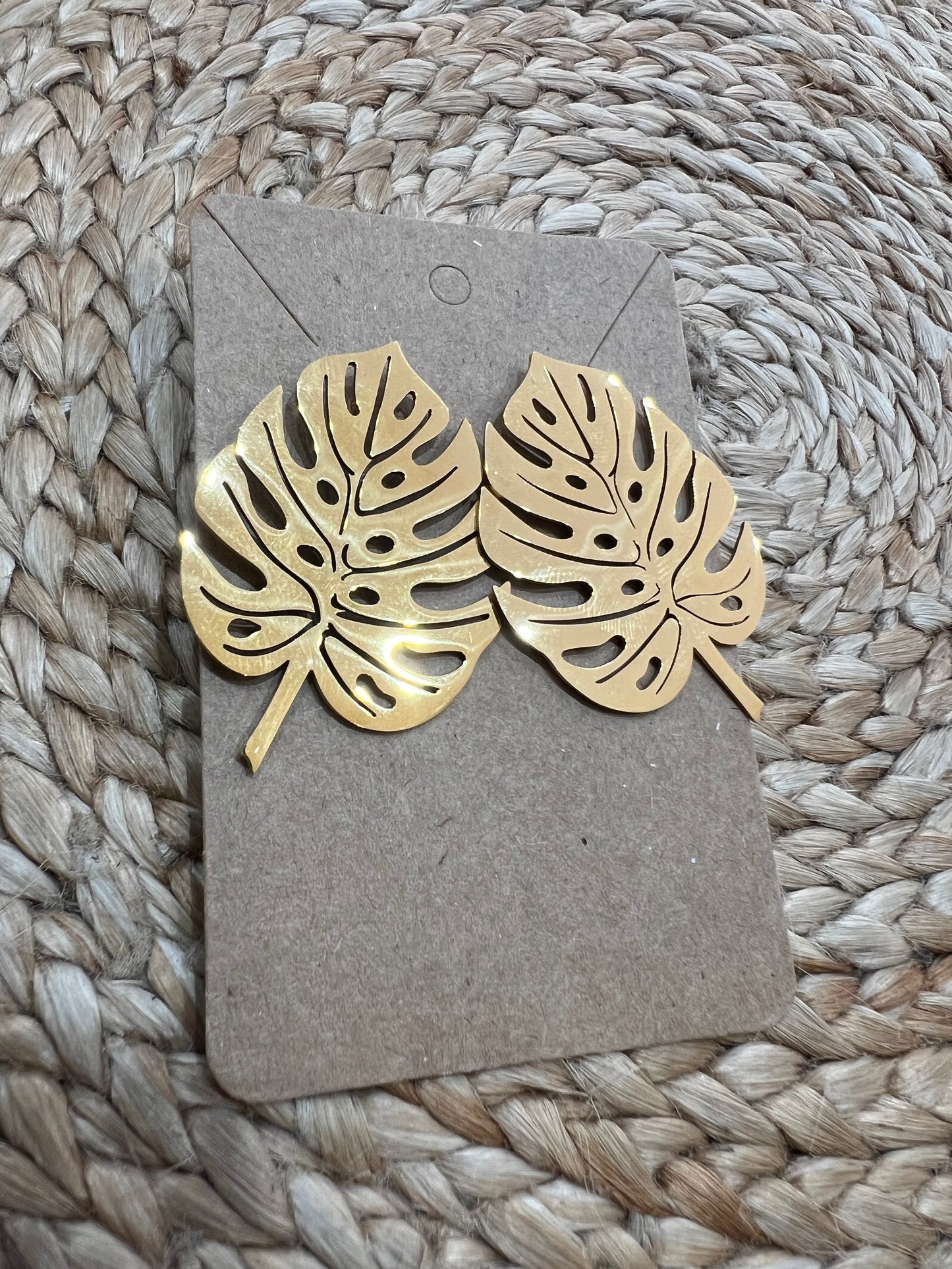 Fashion Earrings - Gold Palm