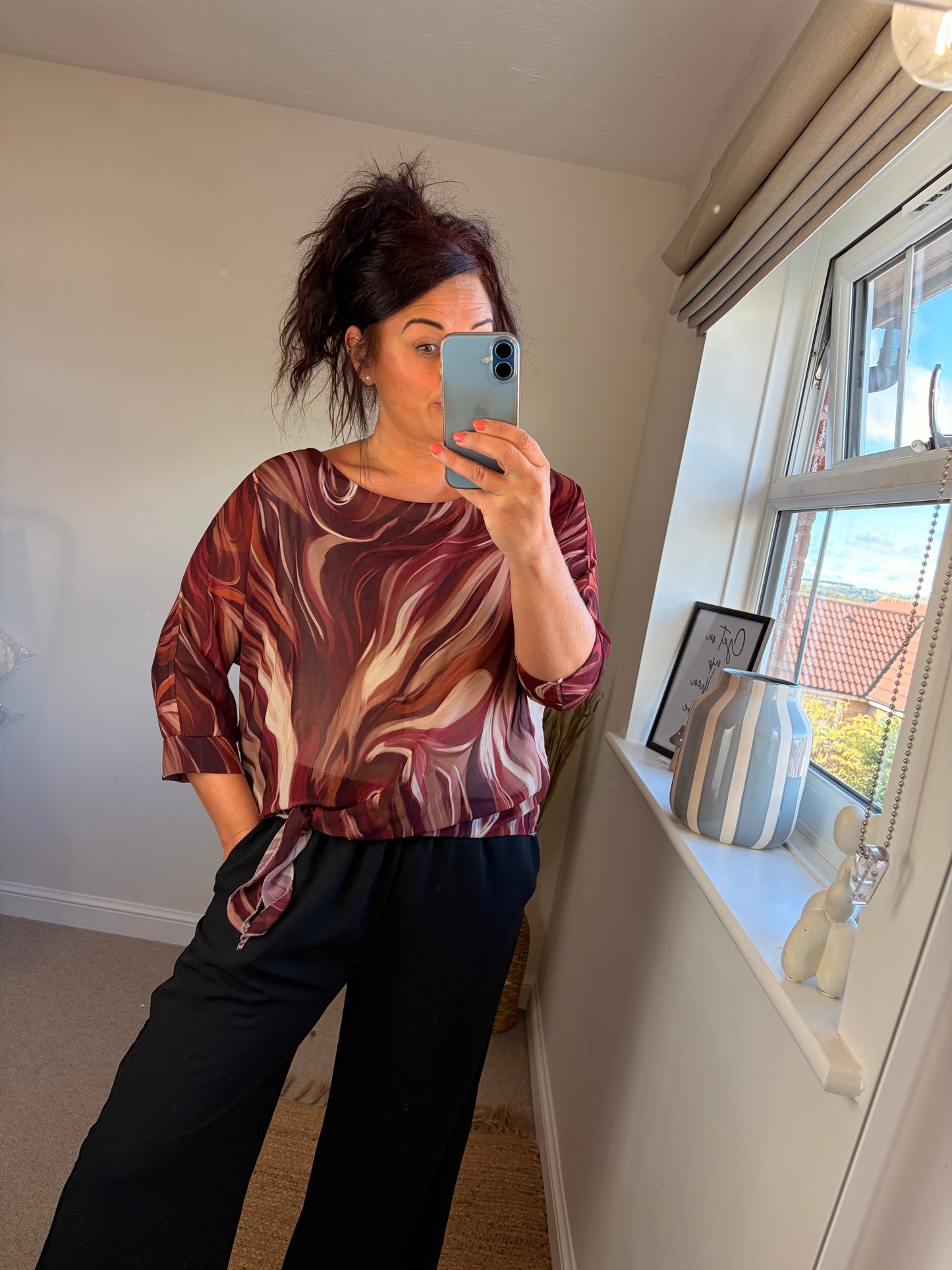 Marble Tie Top - Wine