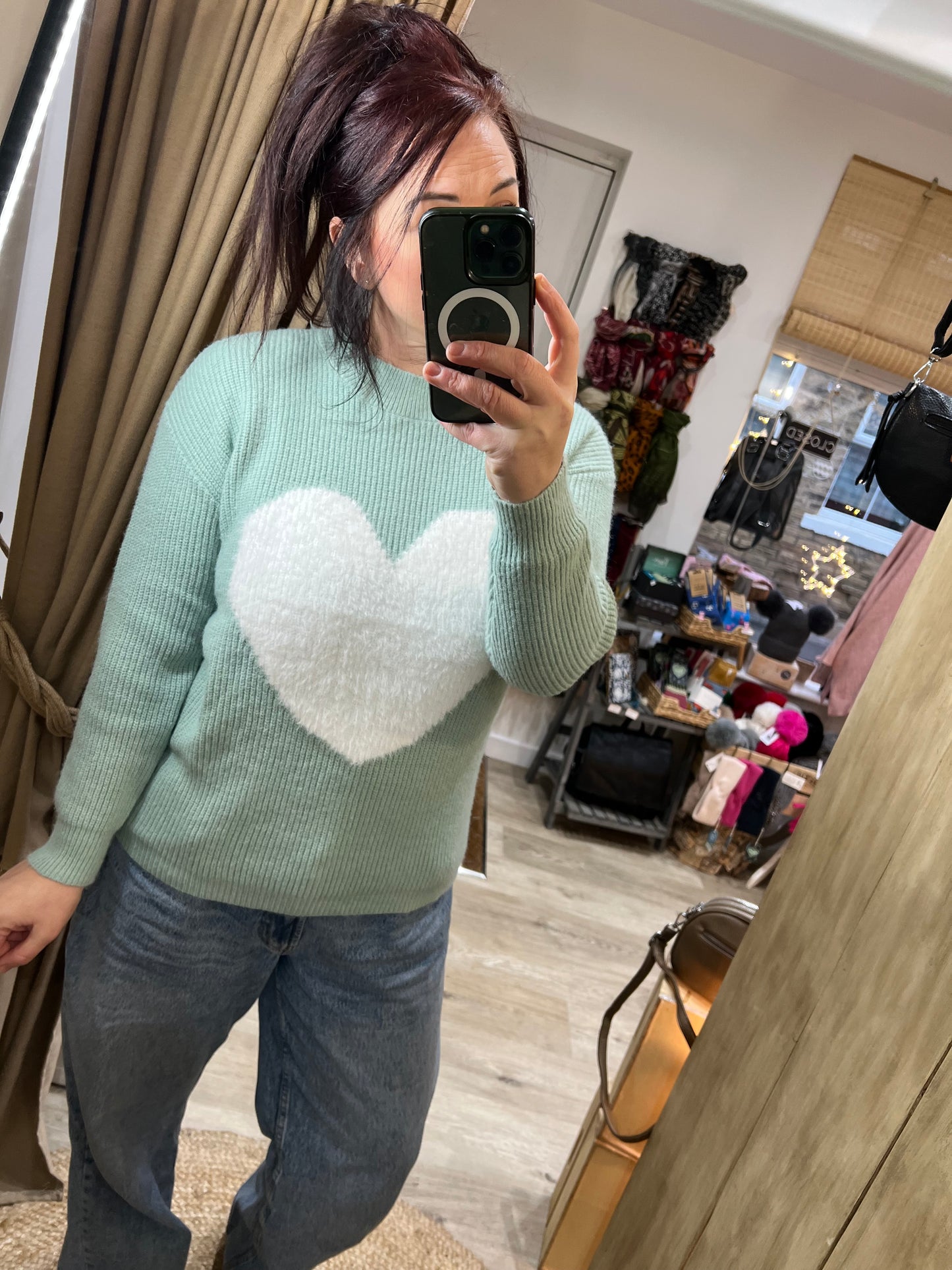 Heart Jumper - Mint