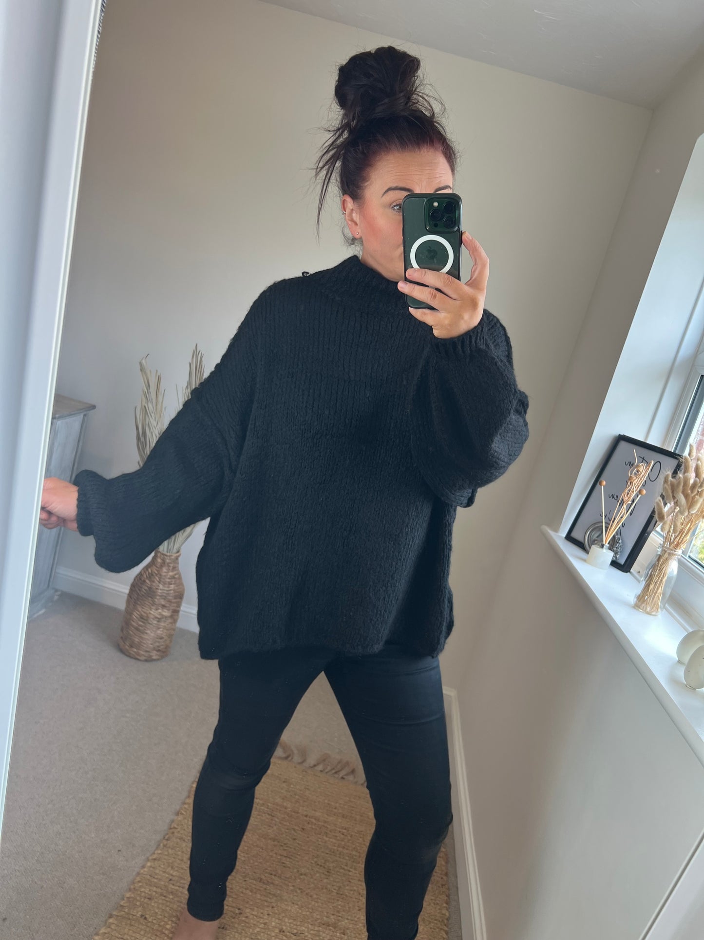 Raw Edge Jumper - Black