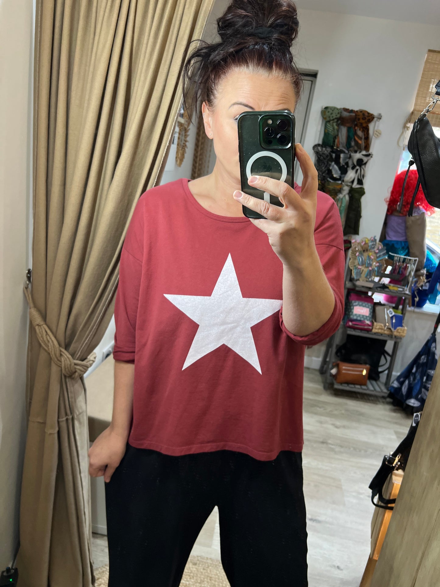 Jersey Star Top - Wine