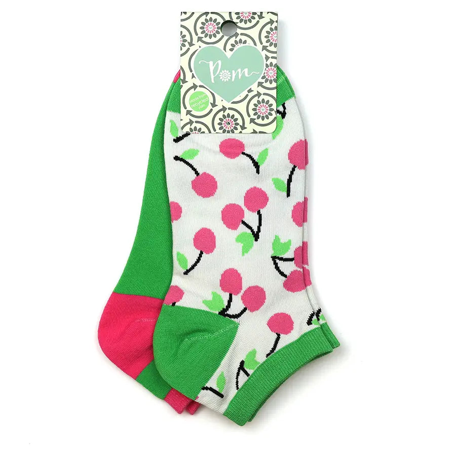 Peace Of Mind - Trainer Sock Duo - Cherries