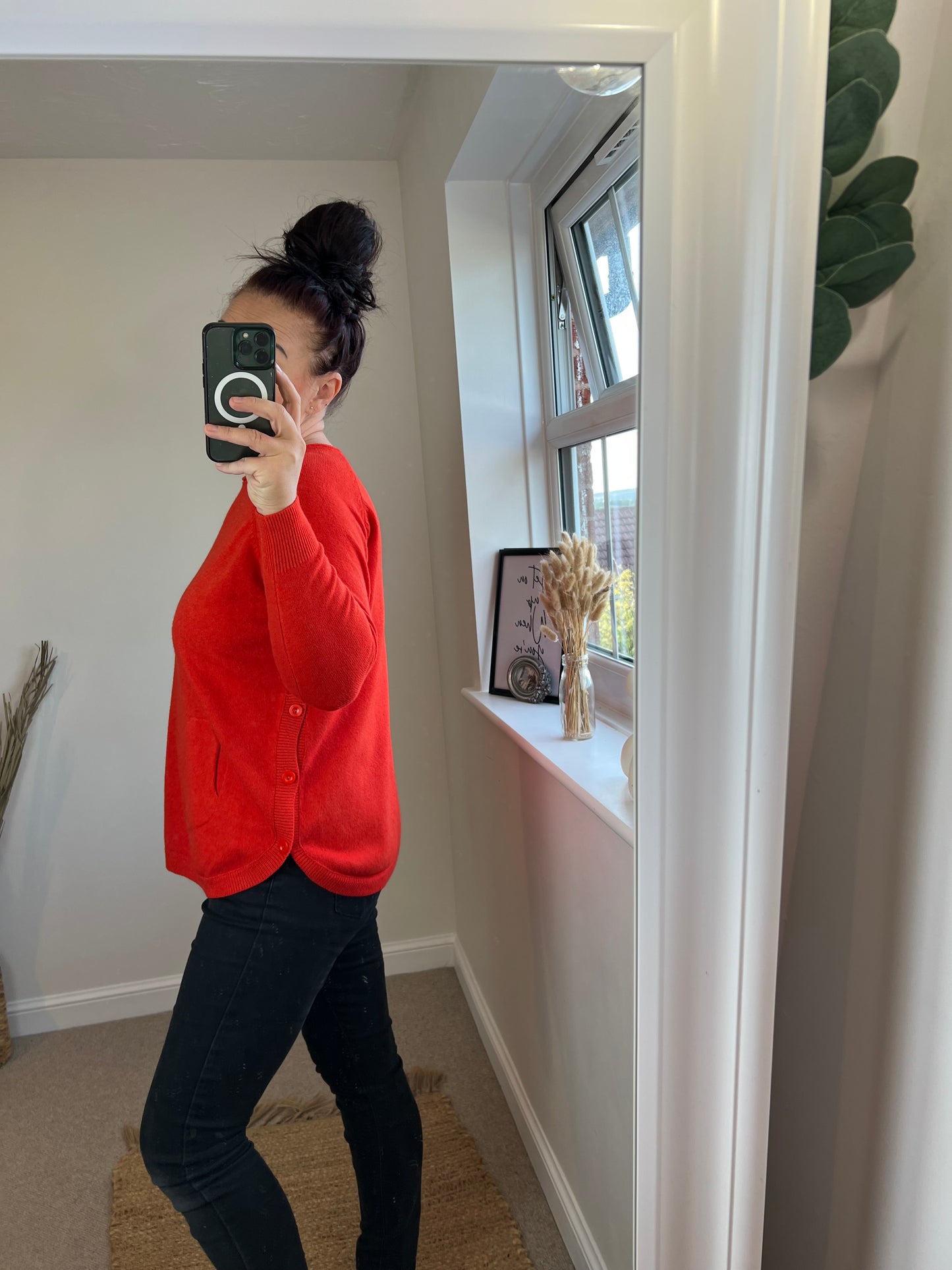 Button Side Jumper - Orange