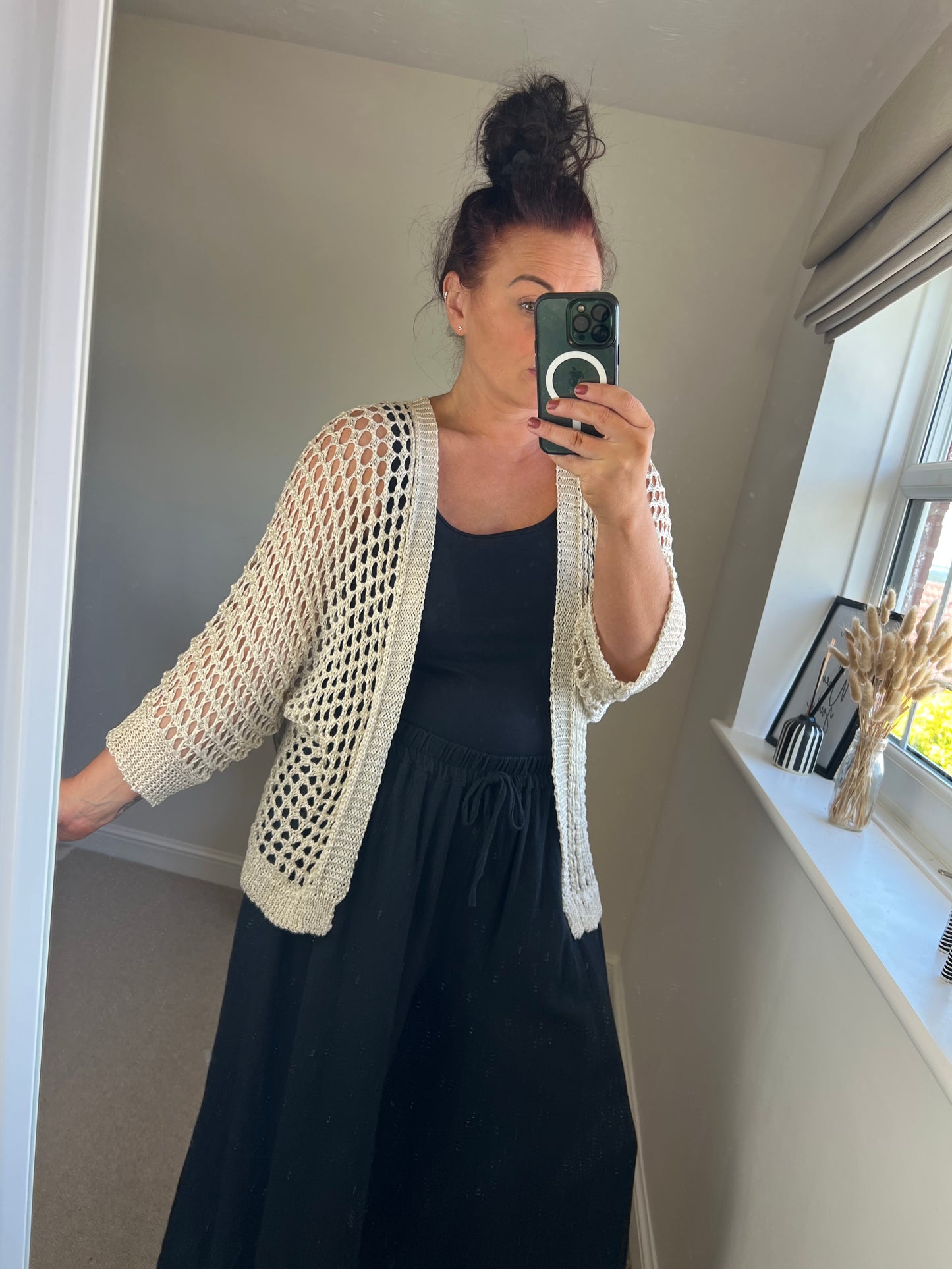 Crochet Open Cardi - Cream
