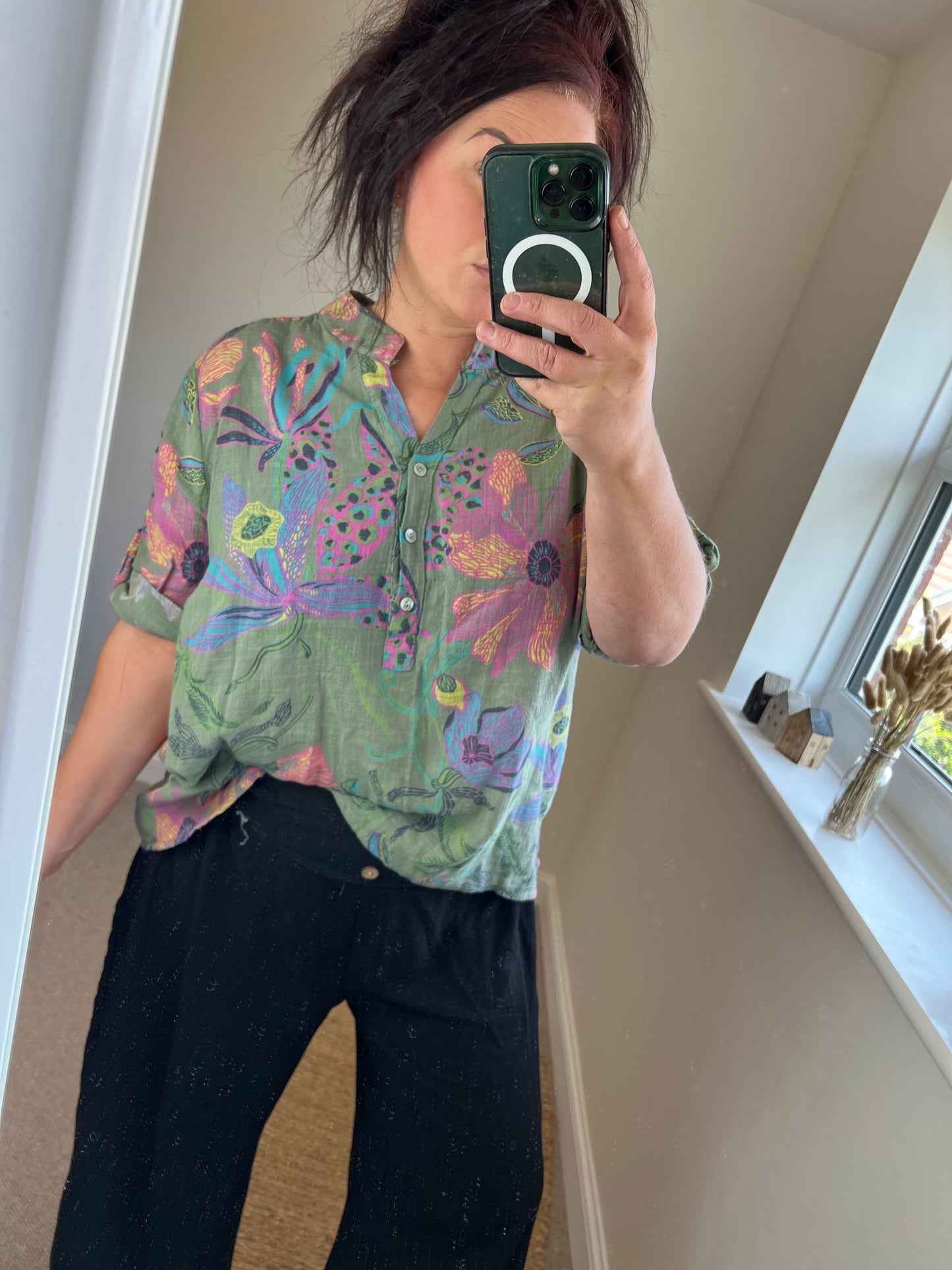 Cotton Shirt - Khaki Tropical