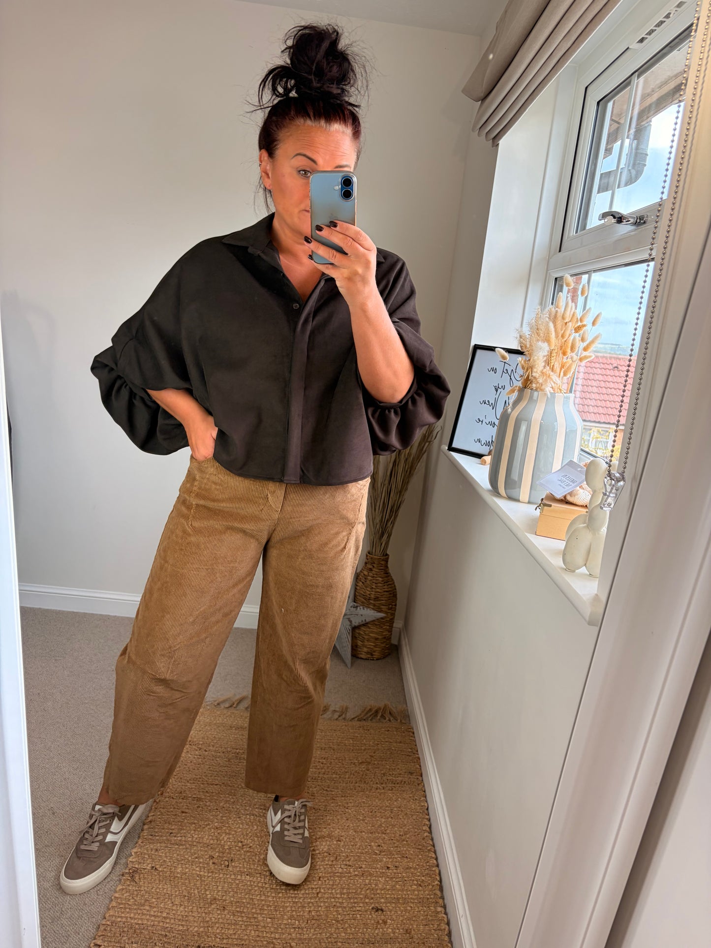 Puff Sleeve Shirt - Chocolate