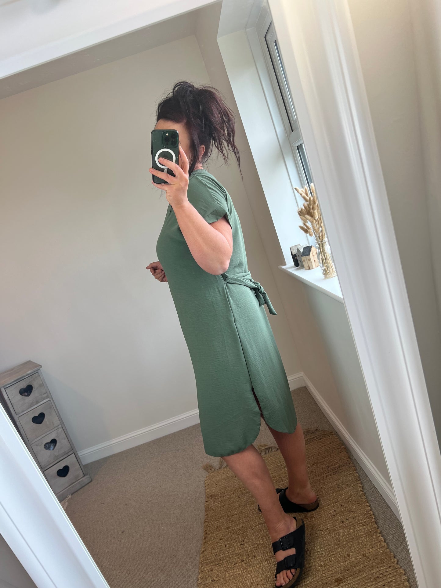 Tie Shirt Dress - Khaki