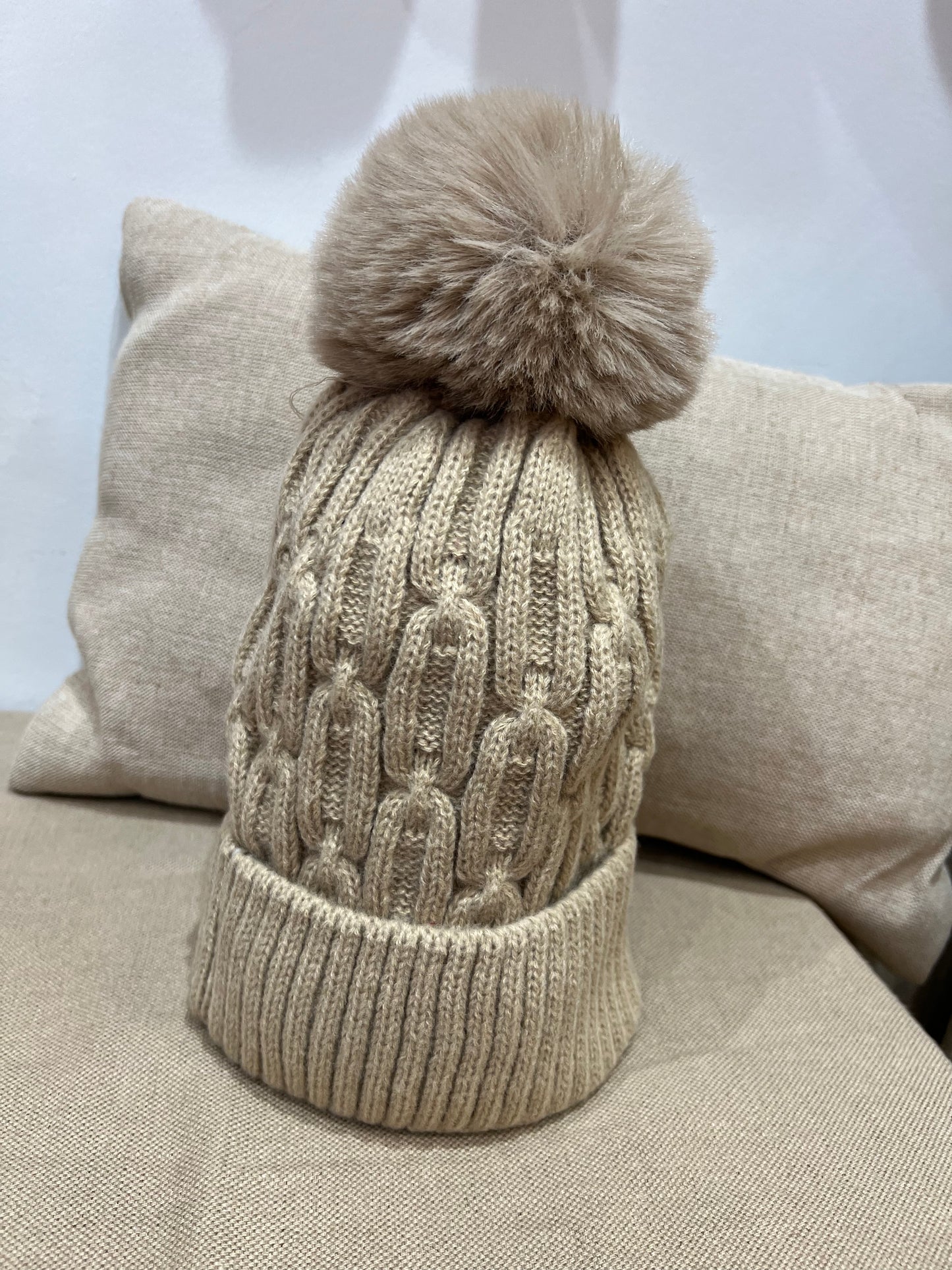Fleece Lined Hat - Beige