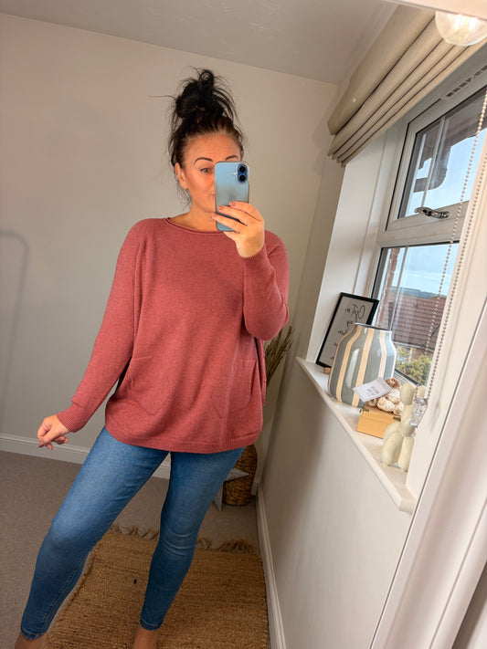 Button Side Jumper - Dusky Pink