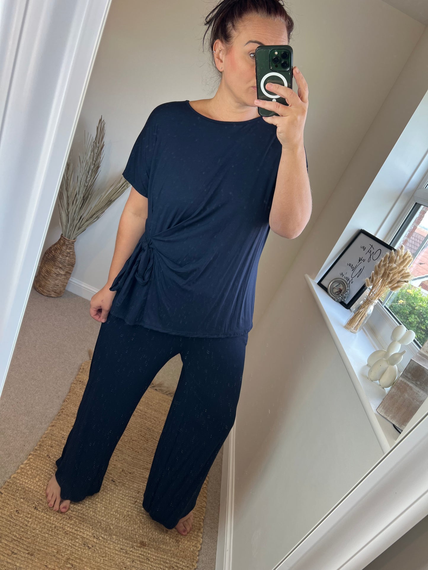 Tie Top & Trouser Set - Navy