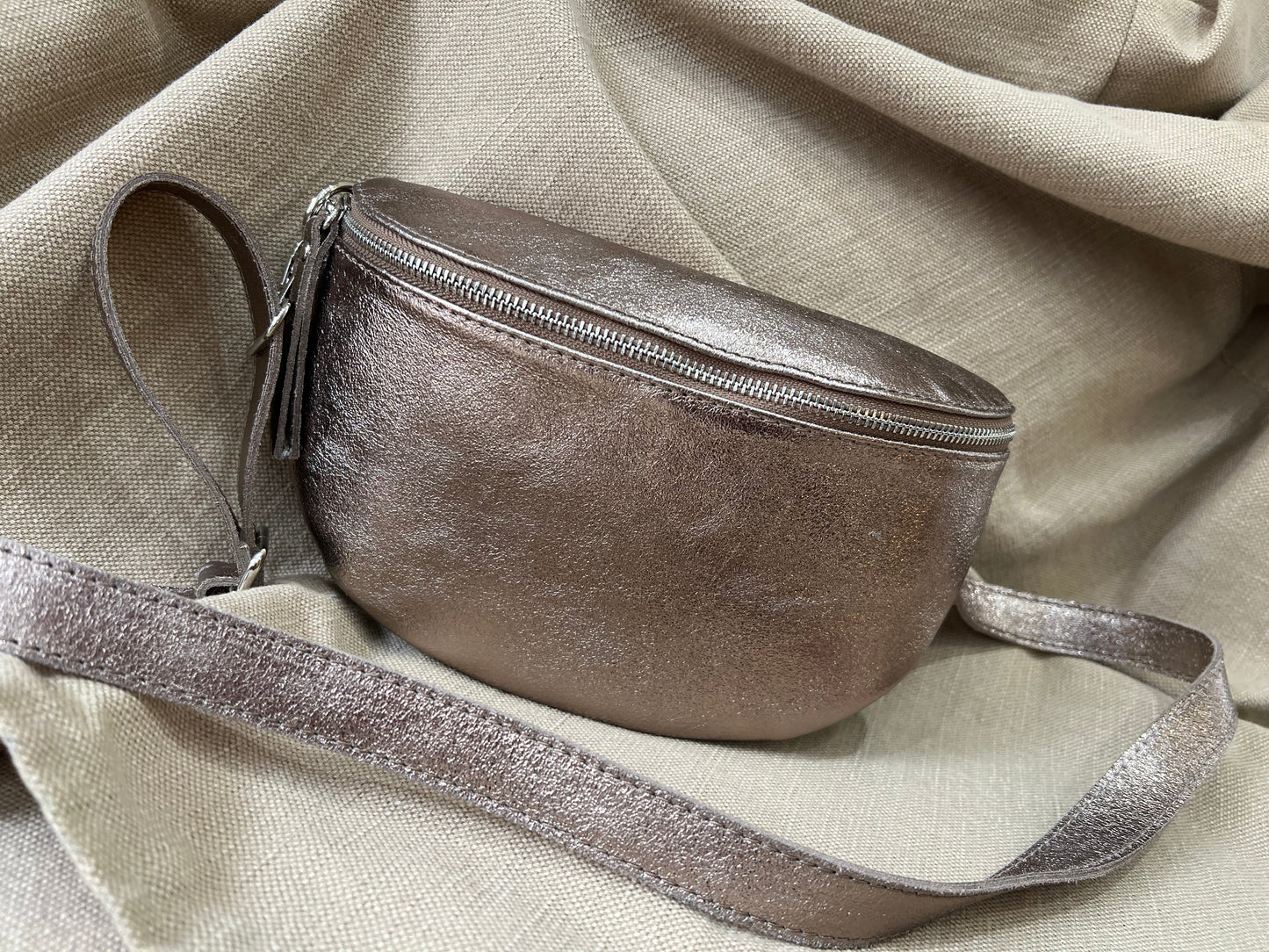 Leather Sling Bag - Bronze