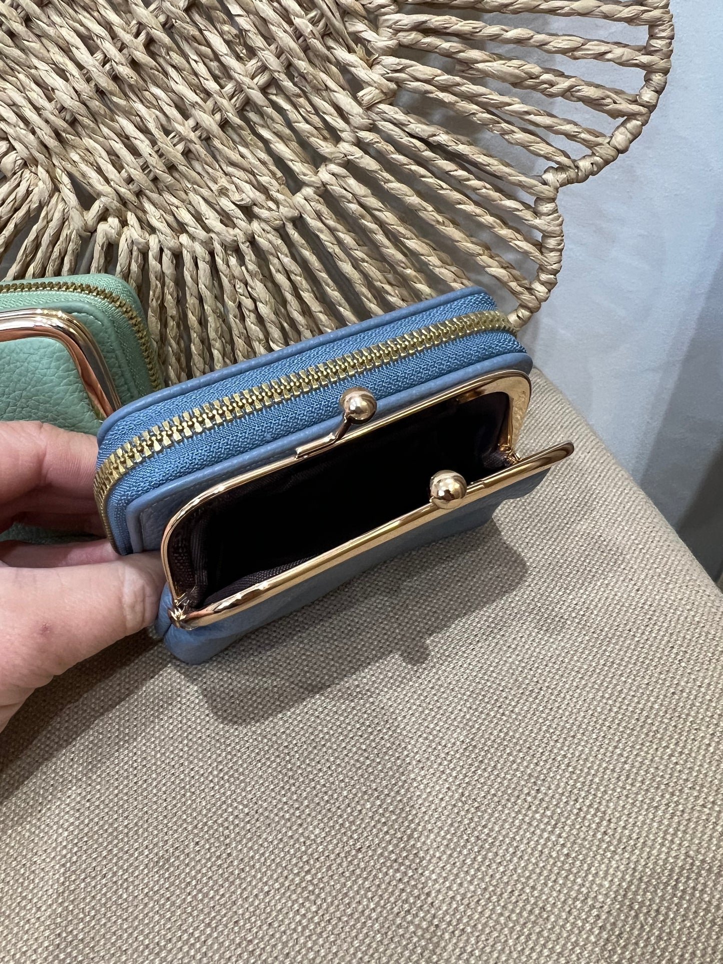 Clasp Purse with Cardholder - Cornflower Blue
