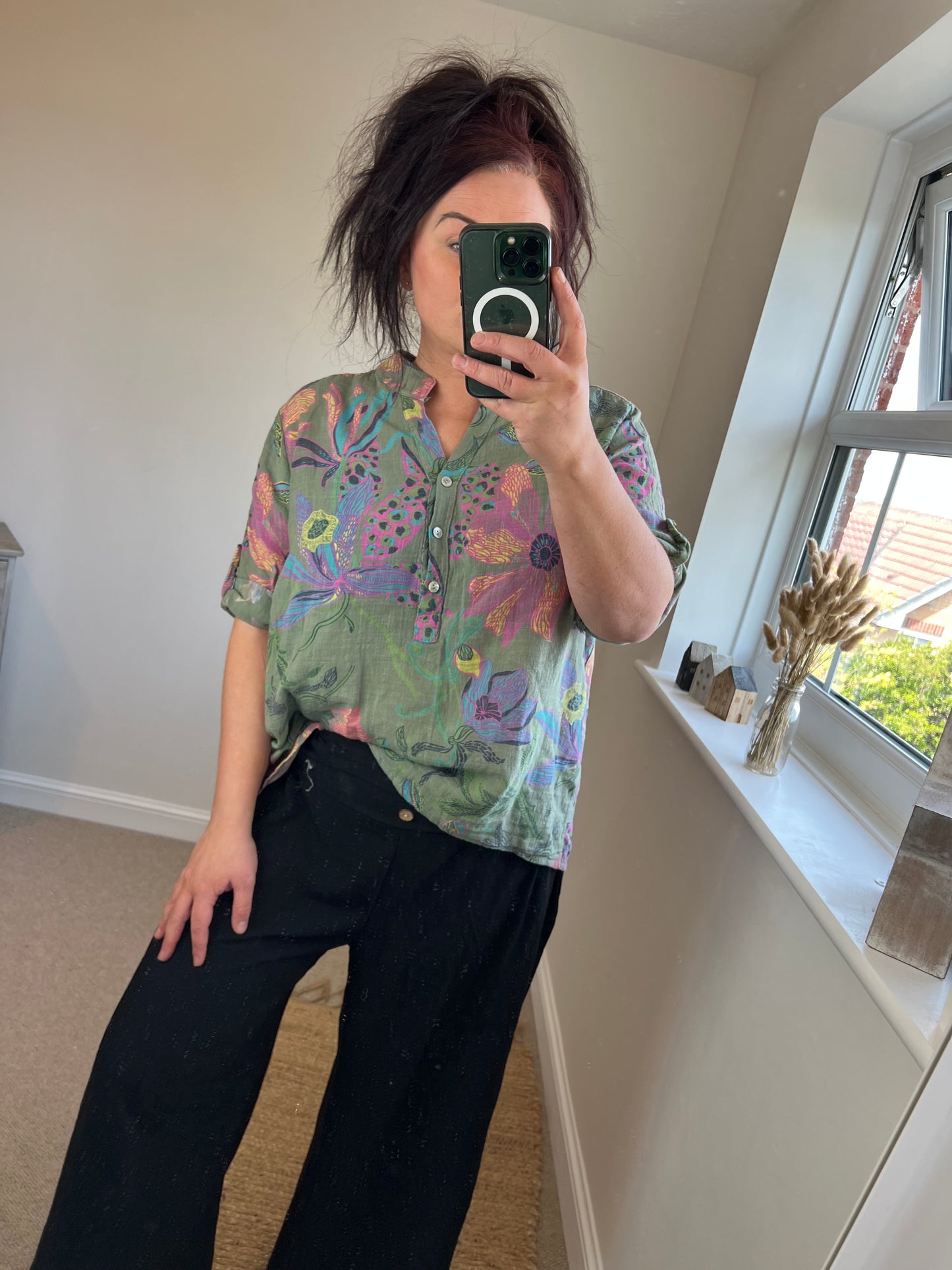 Cotton Shirt - Khaki Tropical