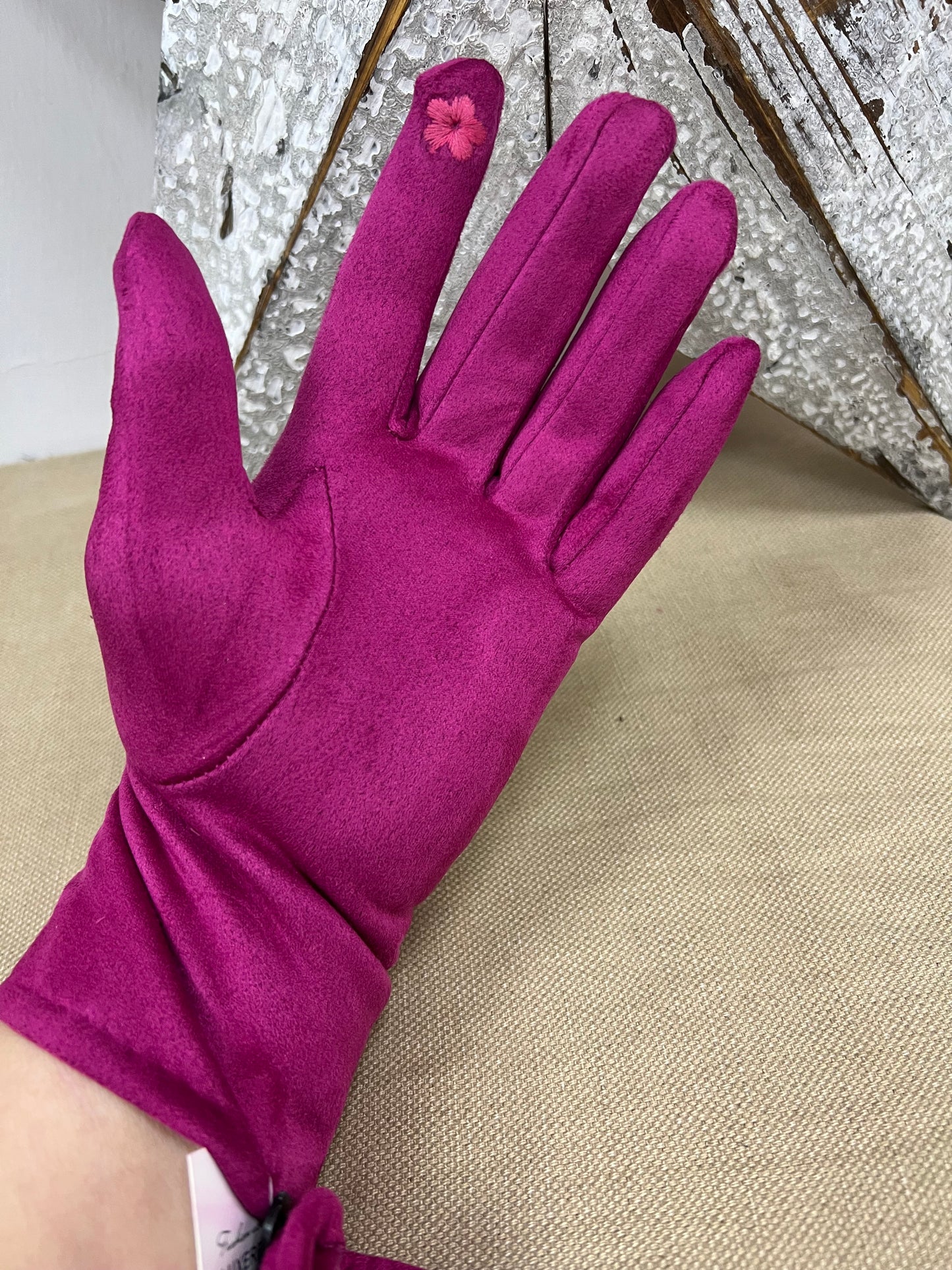 Gloves with Touch Screen Finger - Cerise