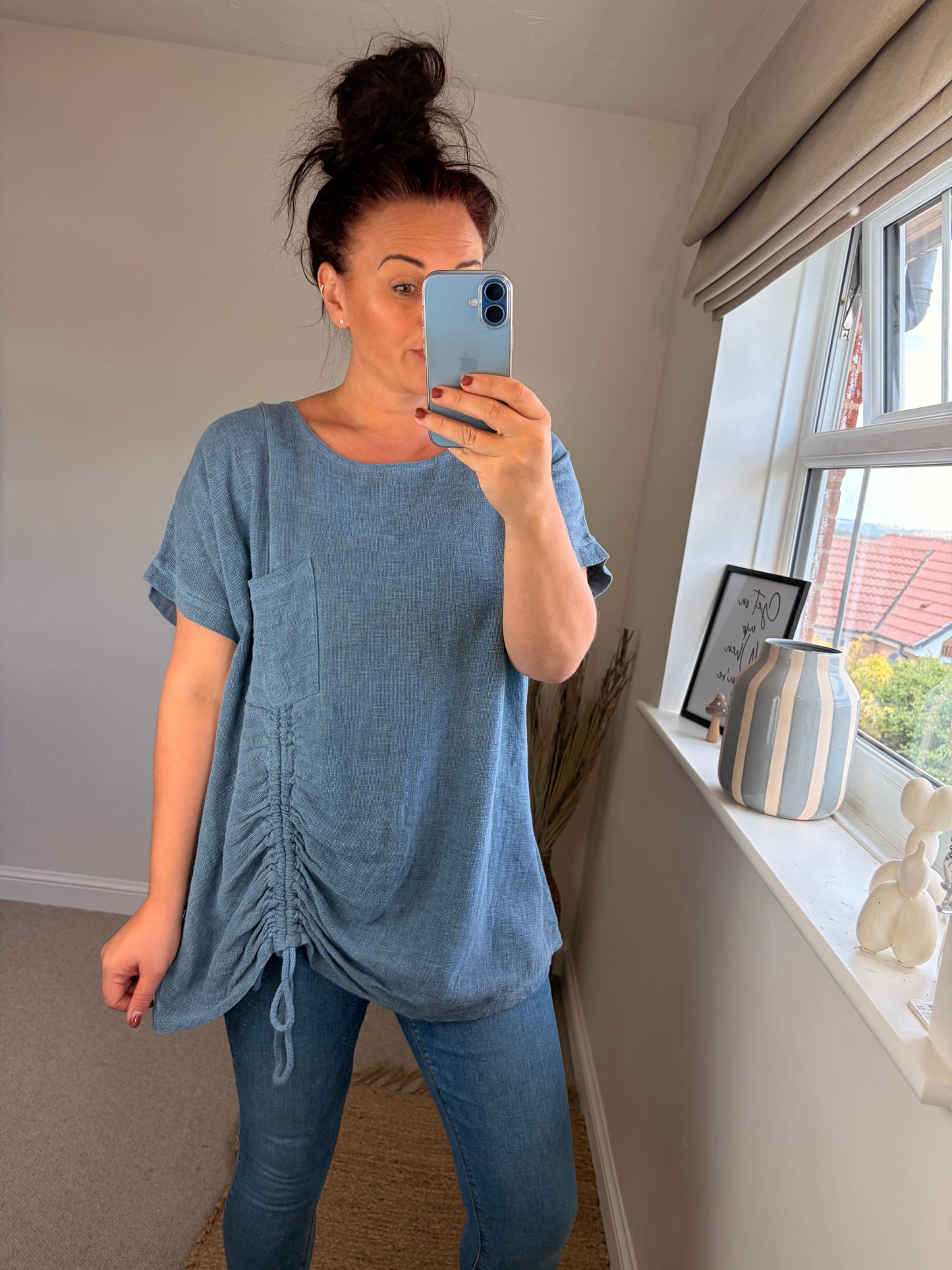 Drawstring Top - Blue