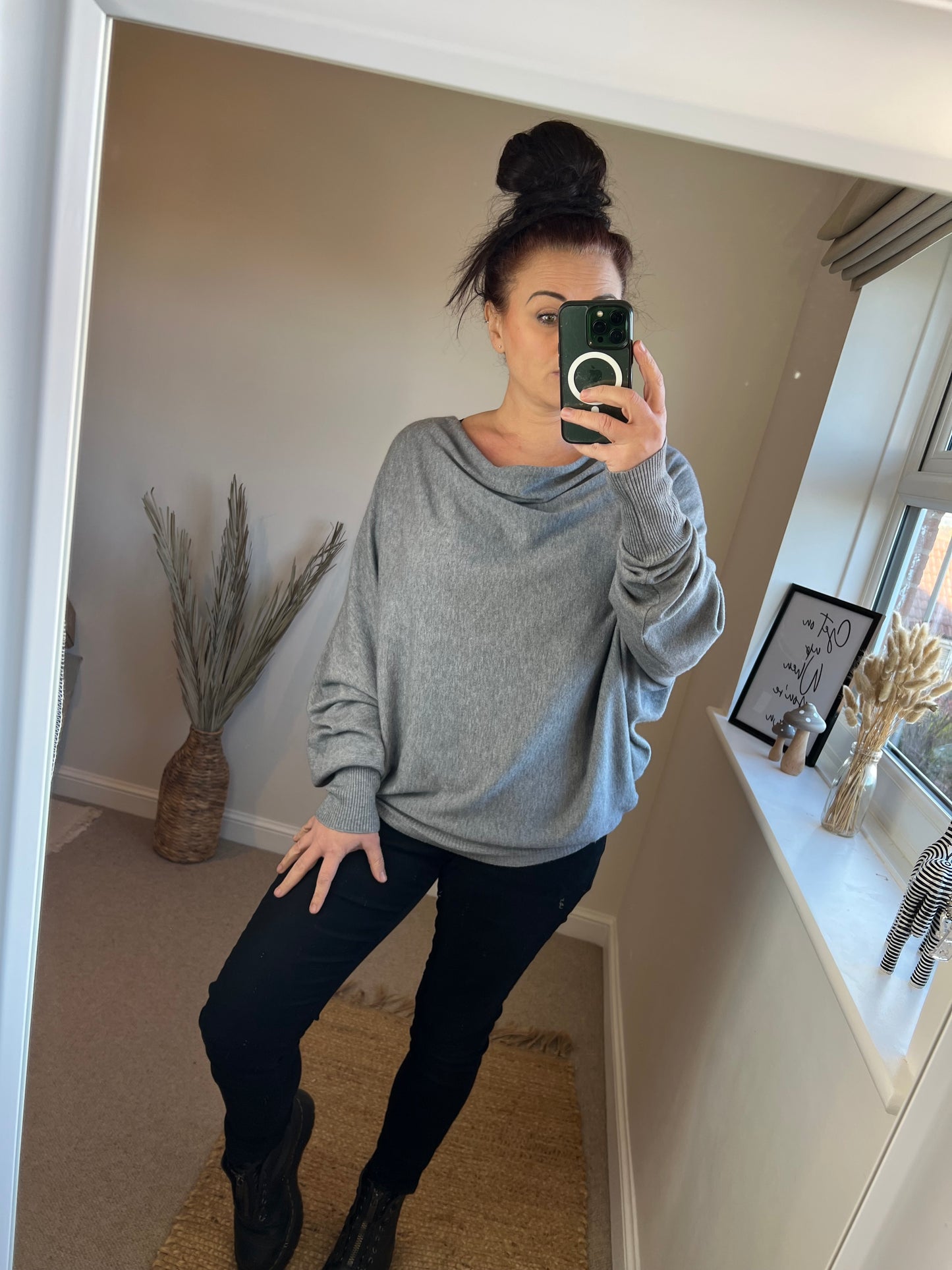 Button Back Jumper - Grey