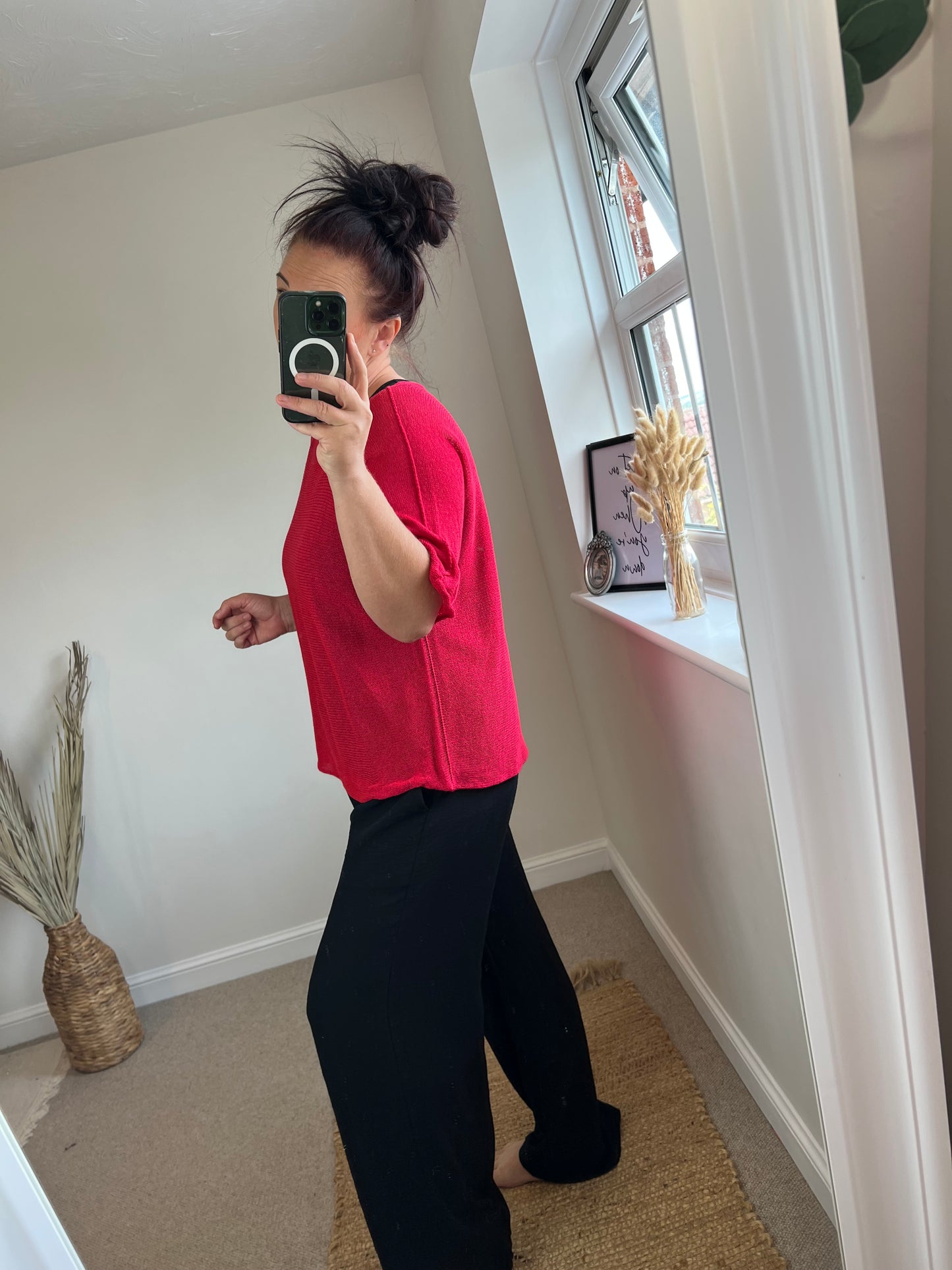 Fine Knit Top - Red