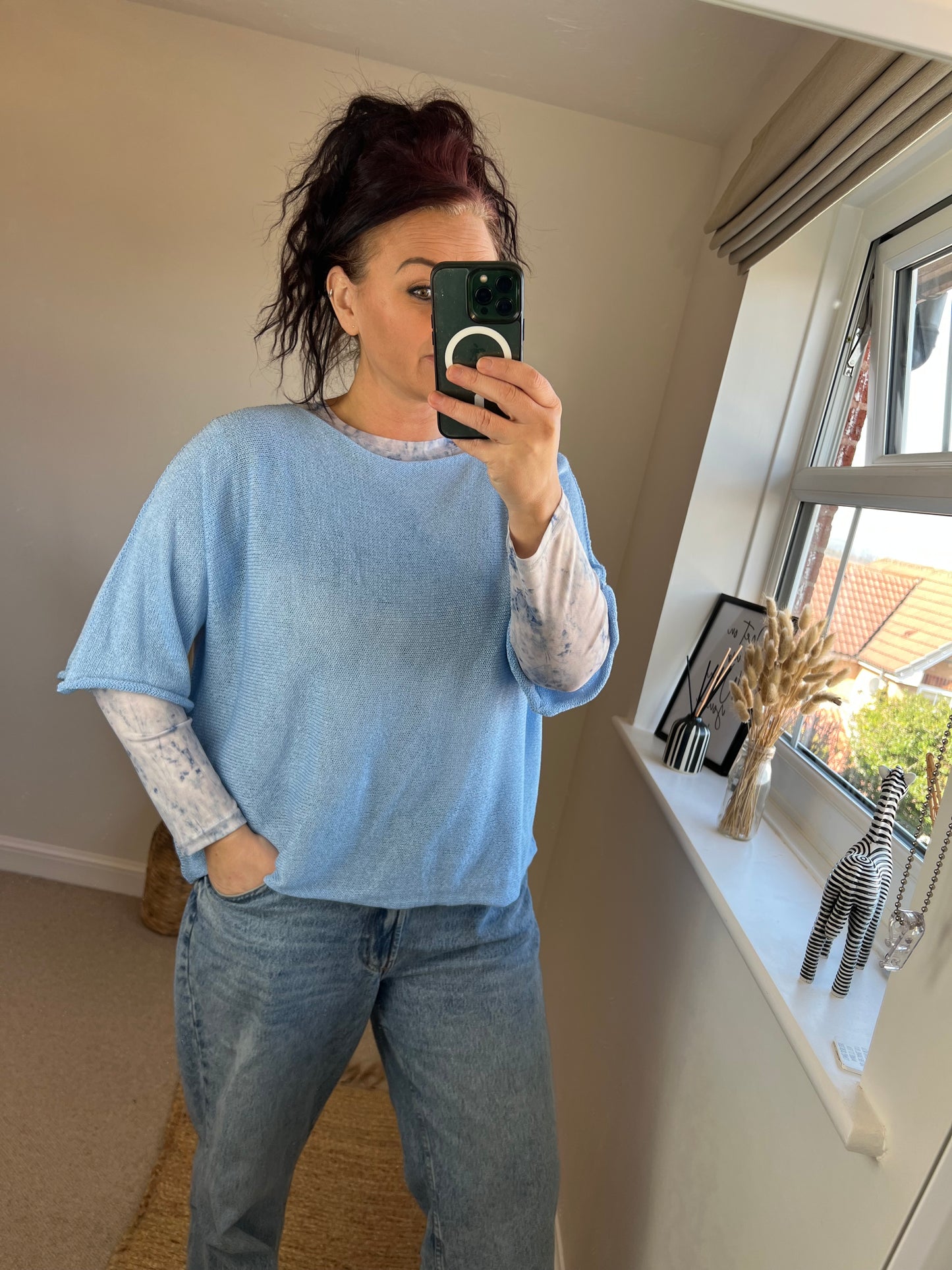 Mesh Long Sleeve Top - Floral