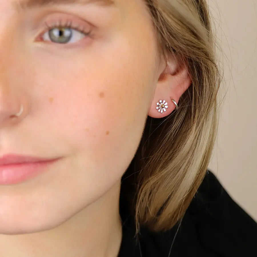 Peace of Mind - Silver Plated Daisy Stud Earrings