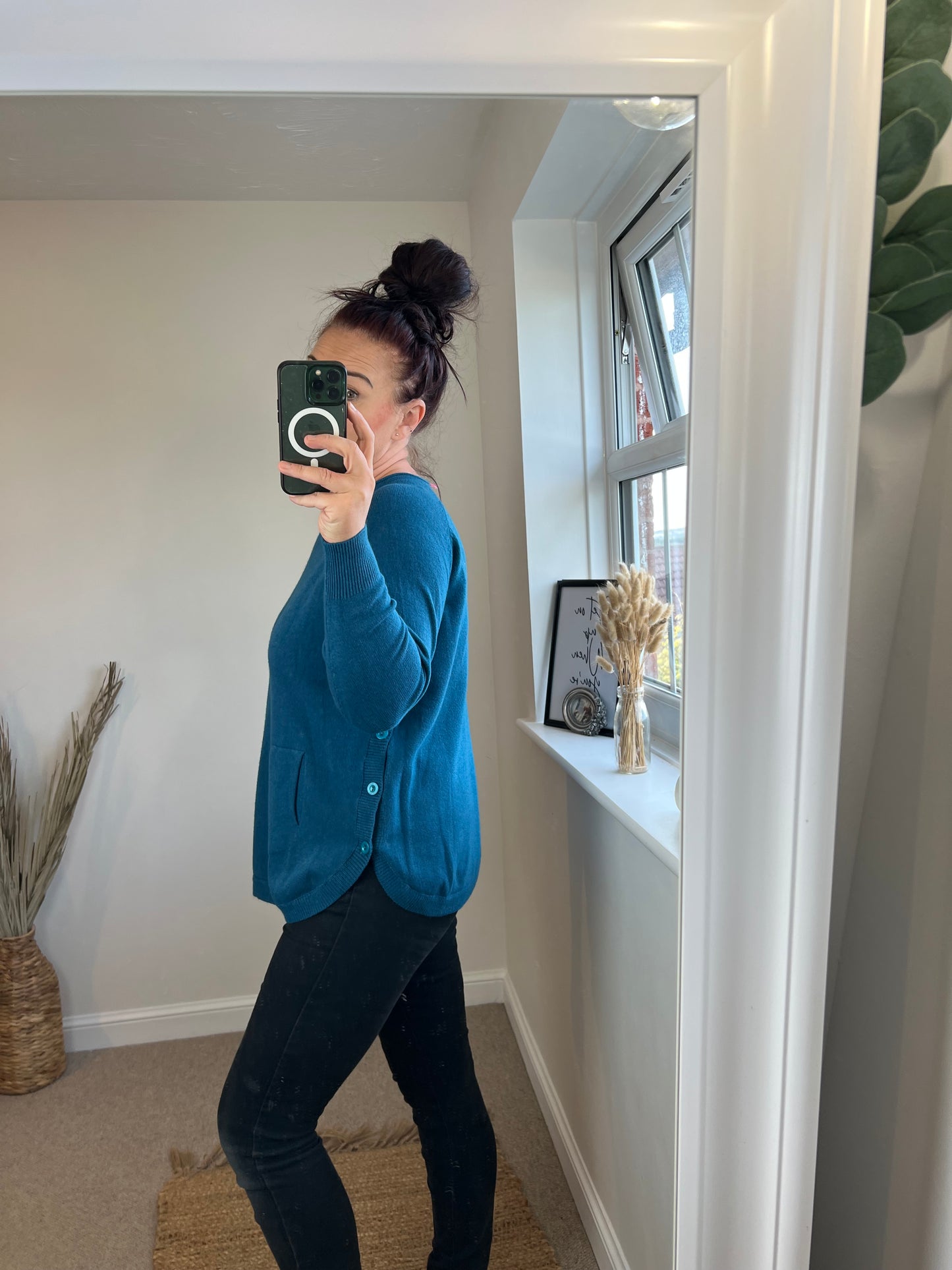 Button Side Jumper - Teal