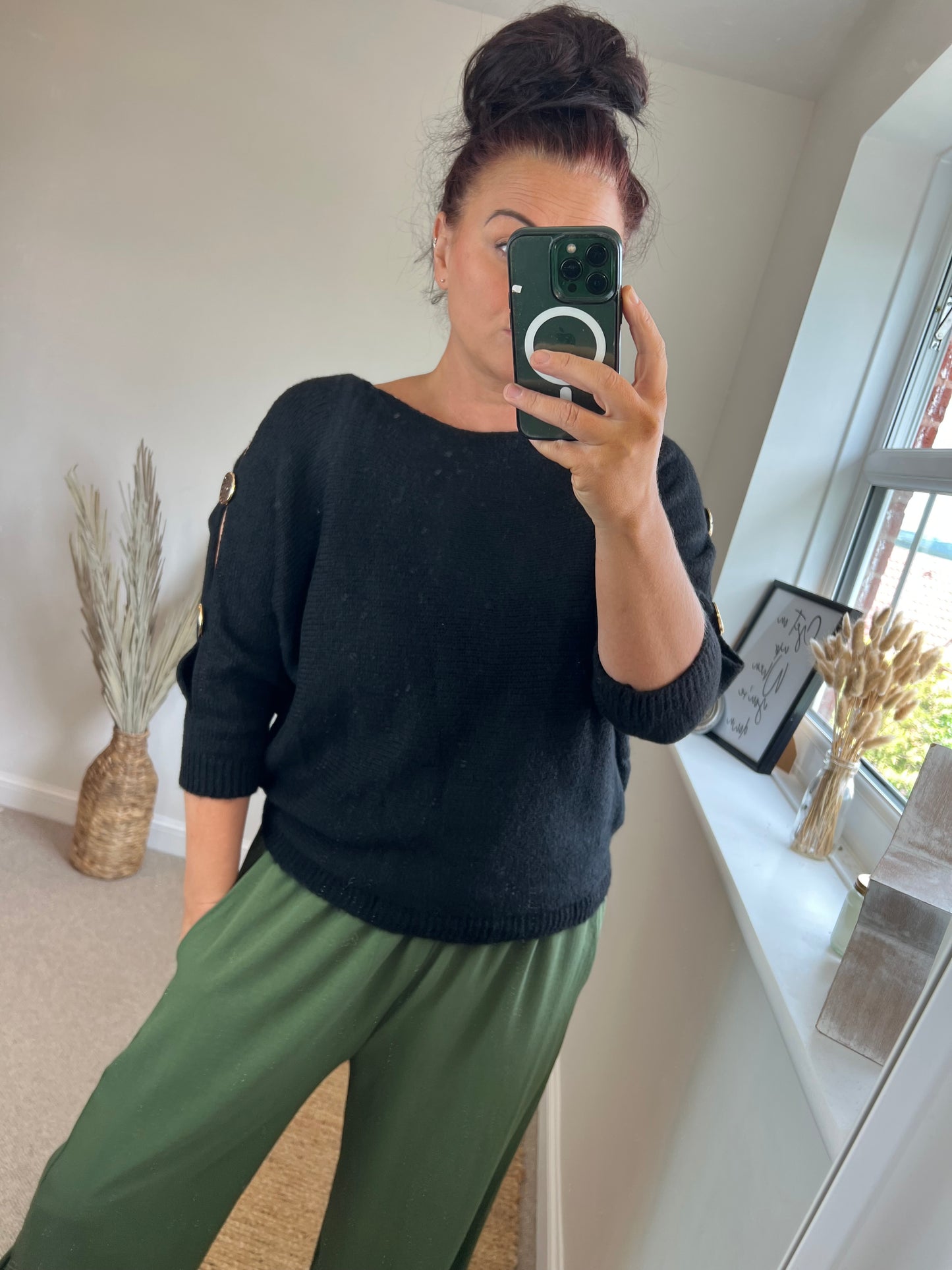 Open Sleeve Jumper - Black