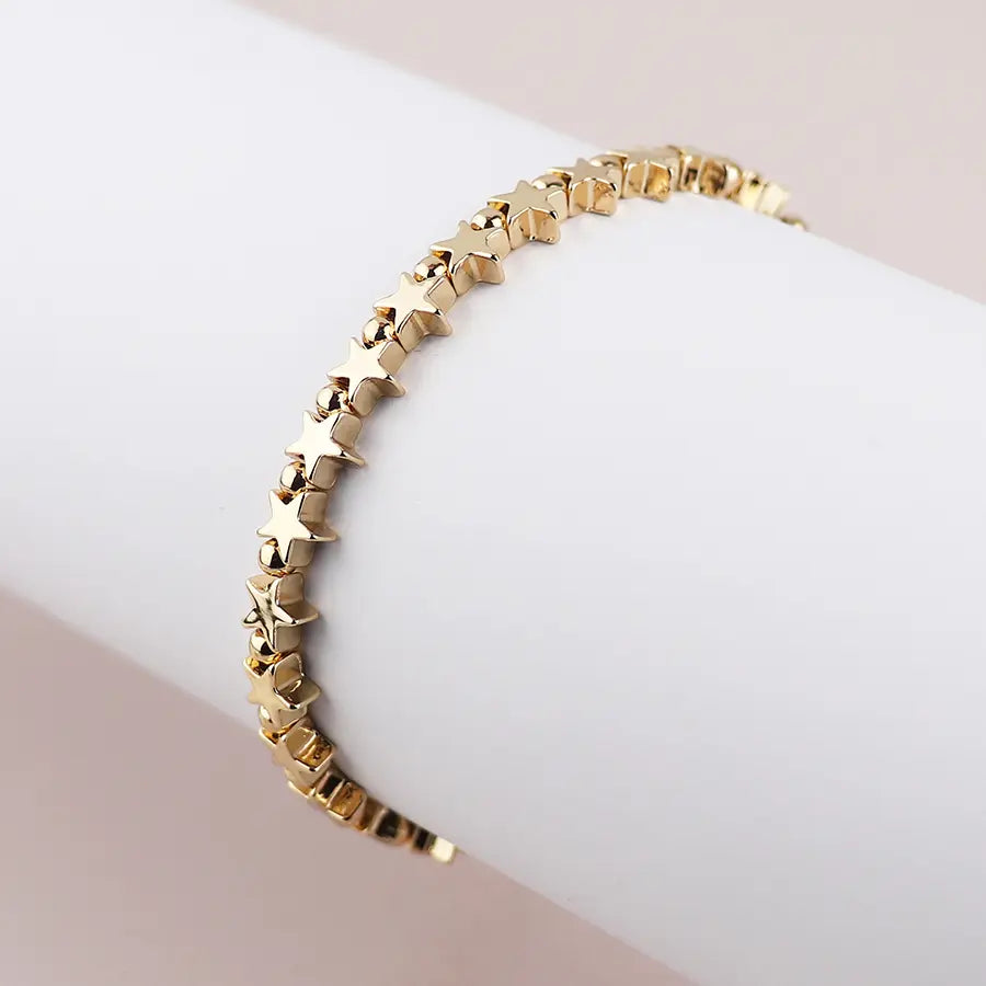 Peace of Mind - Silver Plated Gold Star Bracelet