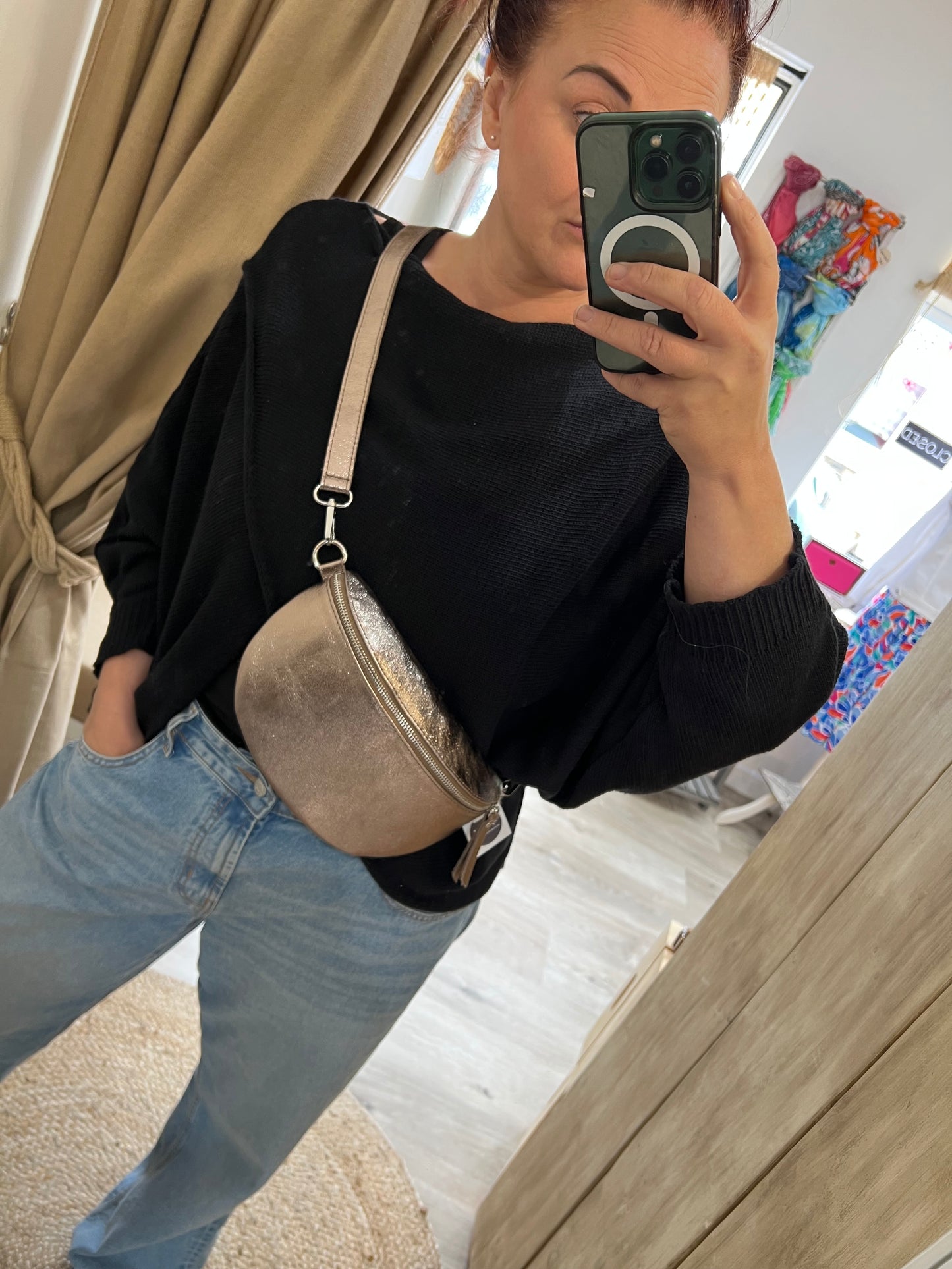 Leather Sling Bag - Bronze