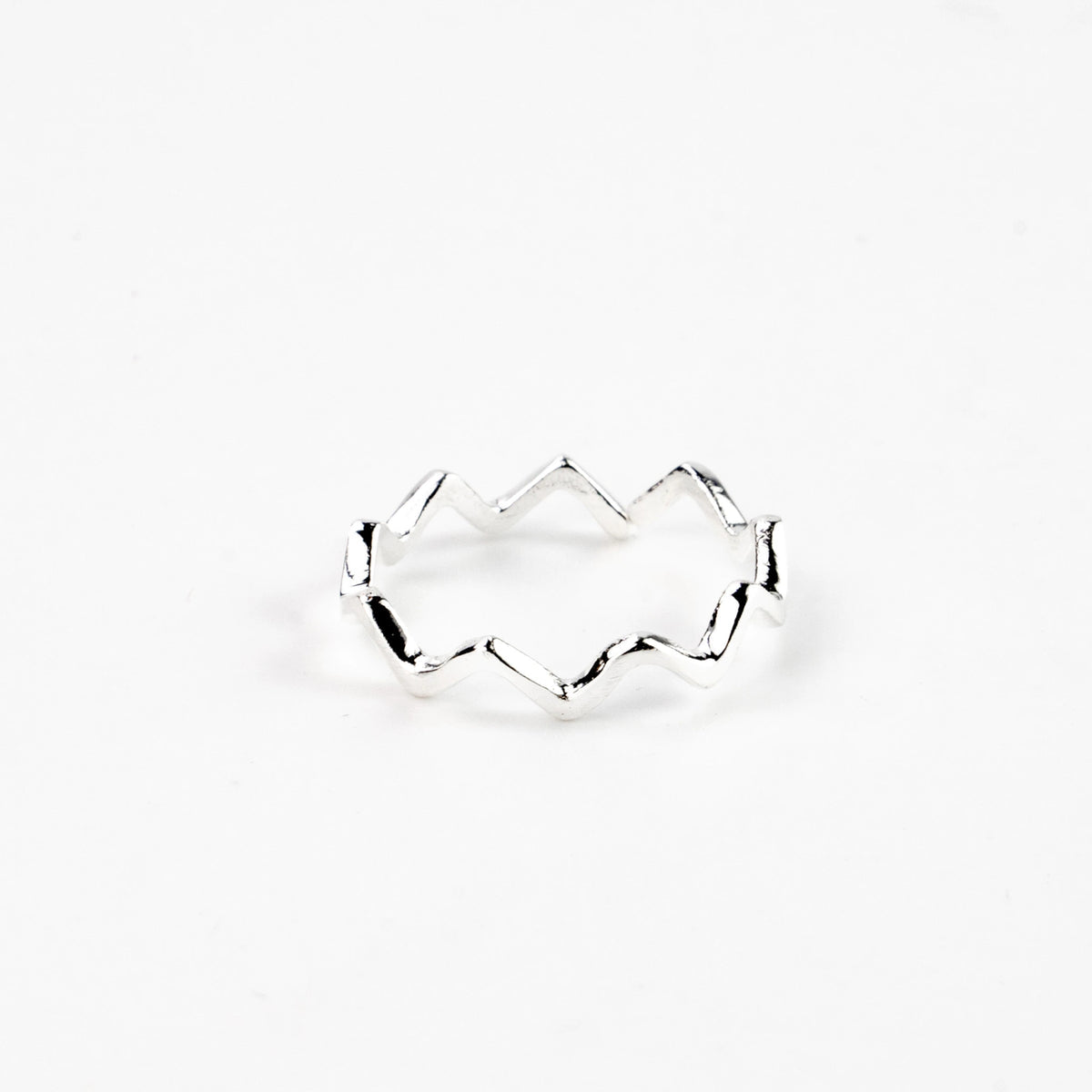 Silver Plated Adjustable Ring - Ripple Wave