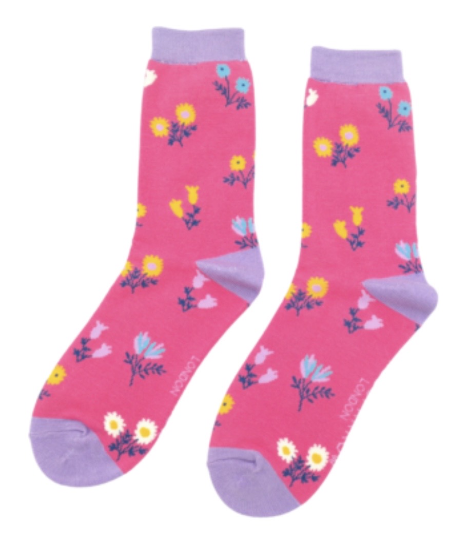 Miss Sparrow Bamboo Socks - Dainty Flowers
