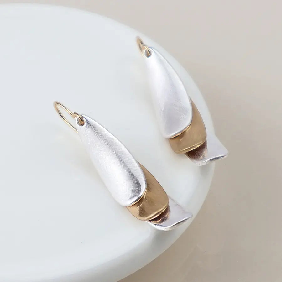 Peace Of Mind - Silver Plated Triple Layer Drop Earrings