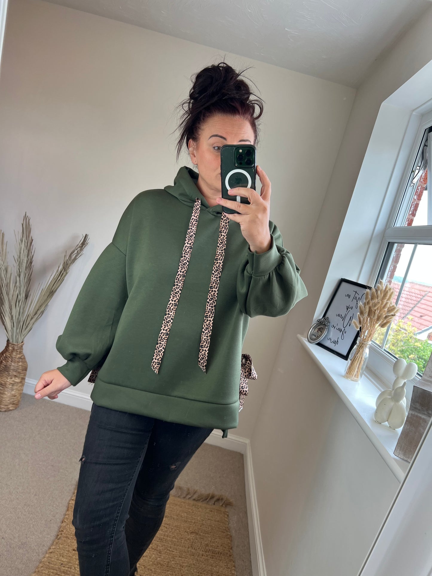 Leopard Hoodie - Khaki