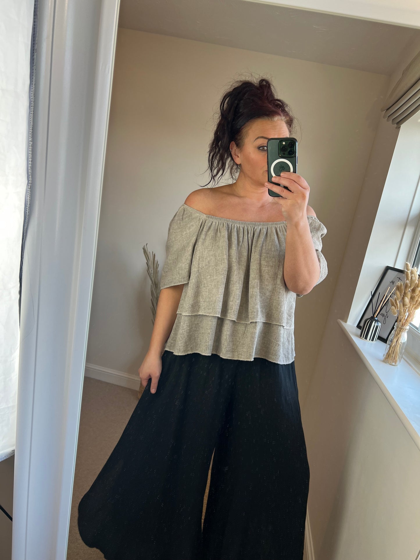 Linen Smock Top - Mocha