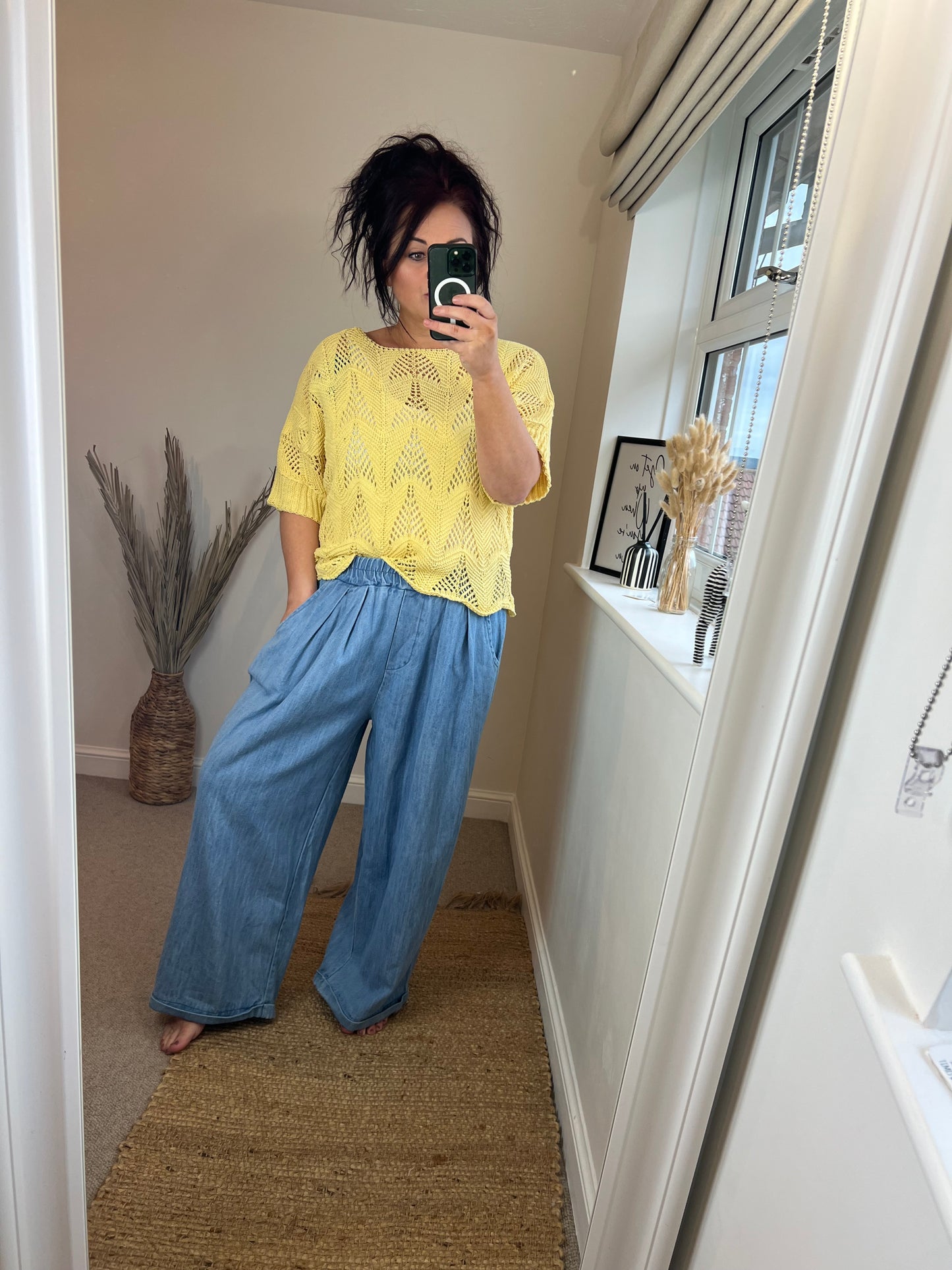 Wide Leg Denim Jeans - Light