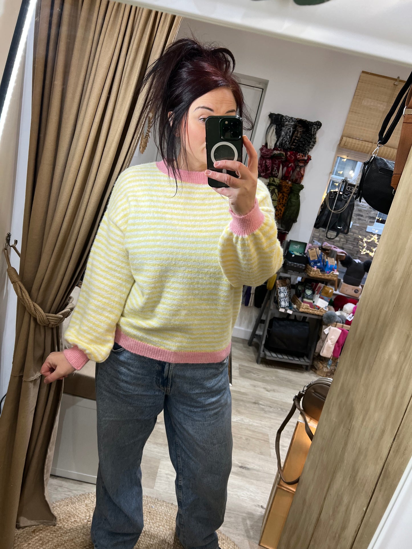 Stripe Jumper - Lemon/Pink