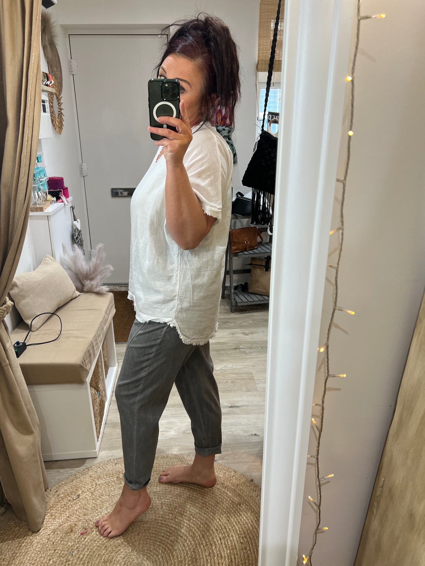 Raw Edge Top - White