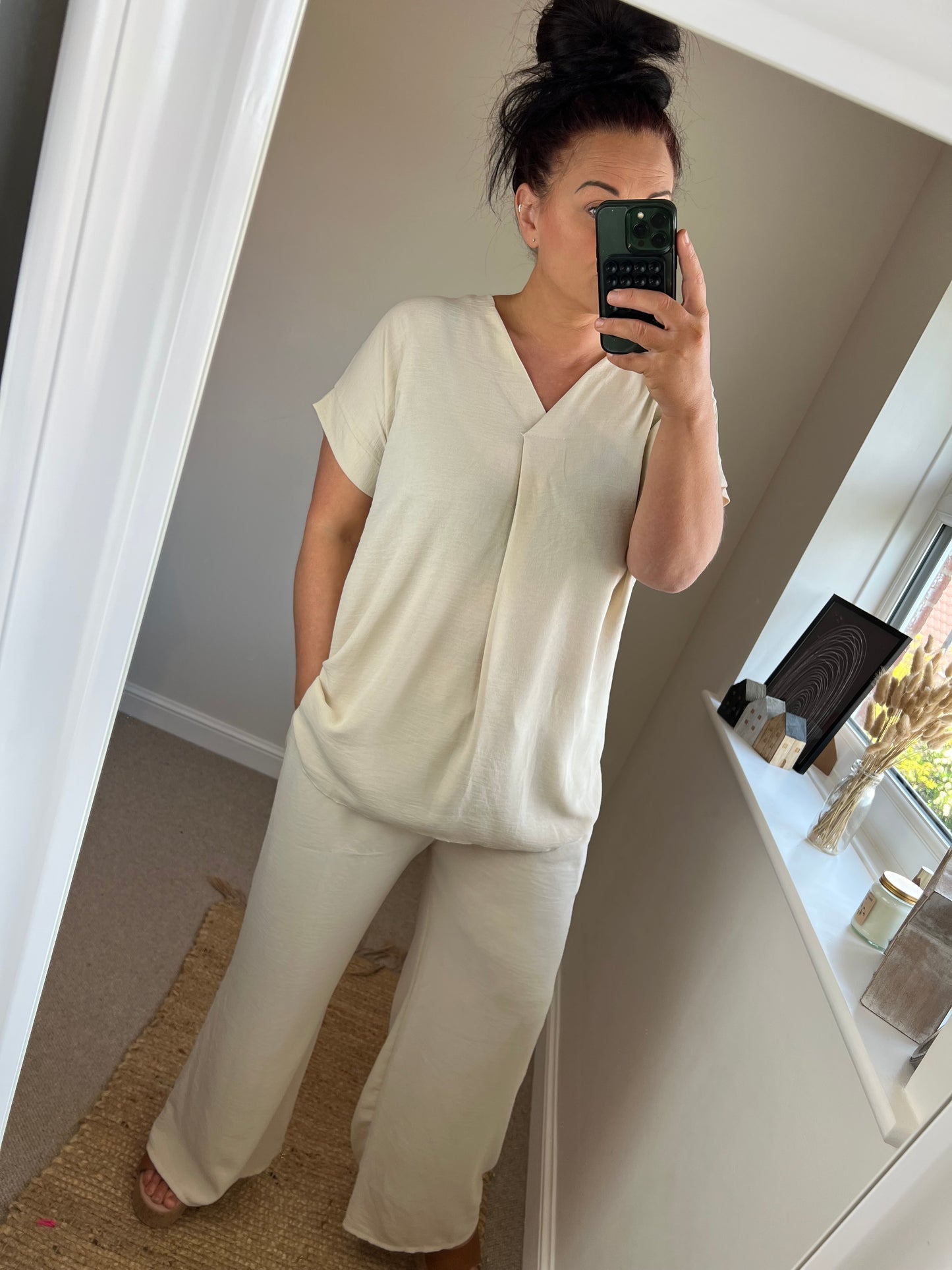 V Neck Top - Cream