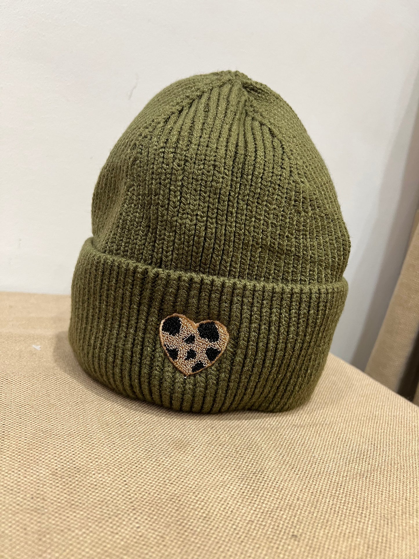 Ribbed Beanie Hat - Khaki