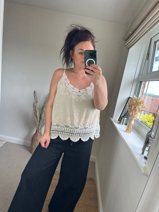 Crochet Cami Top - Cream