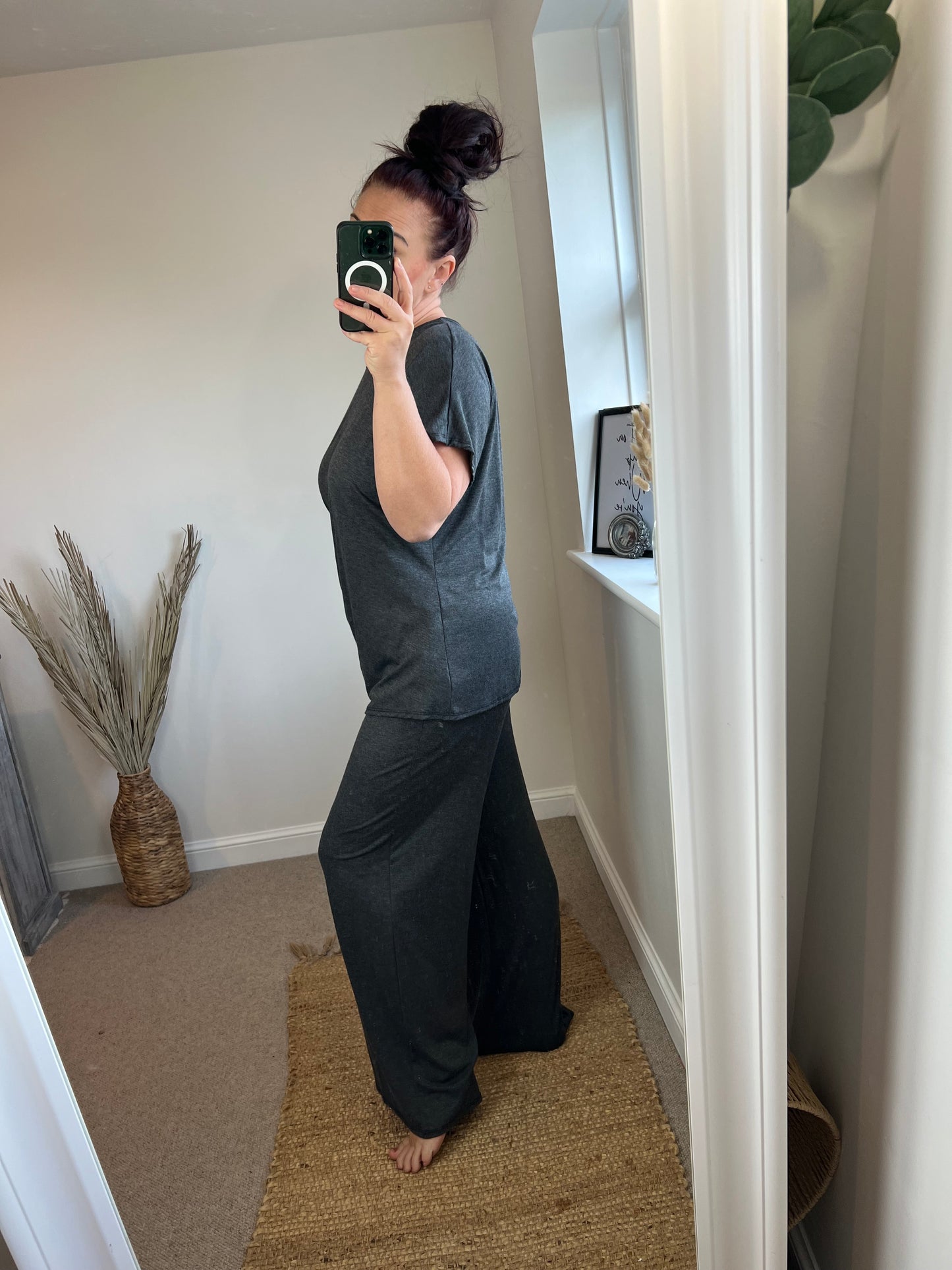 Tie Top & Trouser Set - Grey
