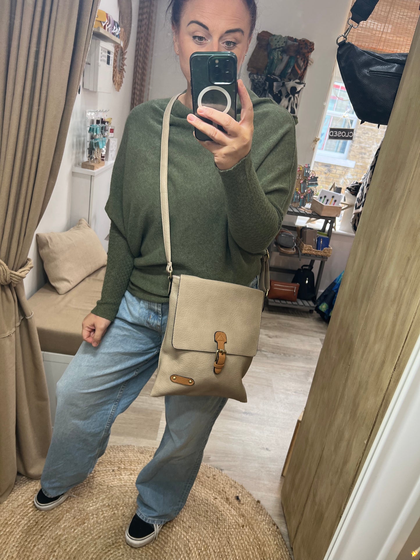 Satchel Crossbody Bag - Taupe